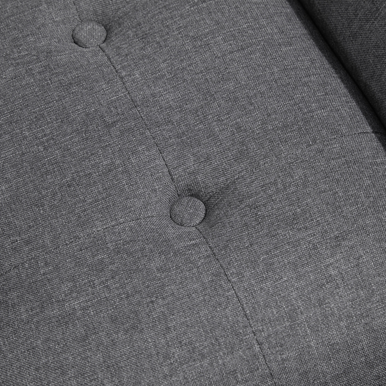 HomCOM – Banc d'entrée de chambre capitonné, pouf recouvert de tissu de lin avec accoudoirs et bordure cloutée pour salon, corridor, gris foncé