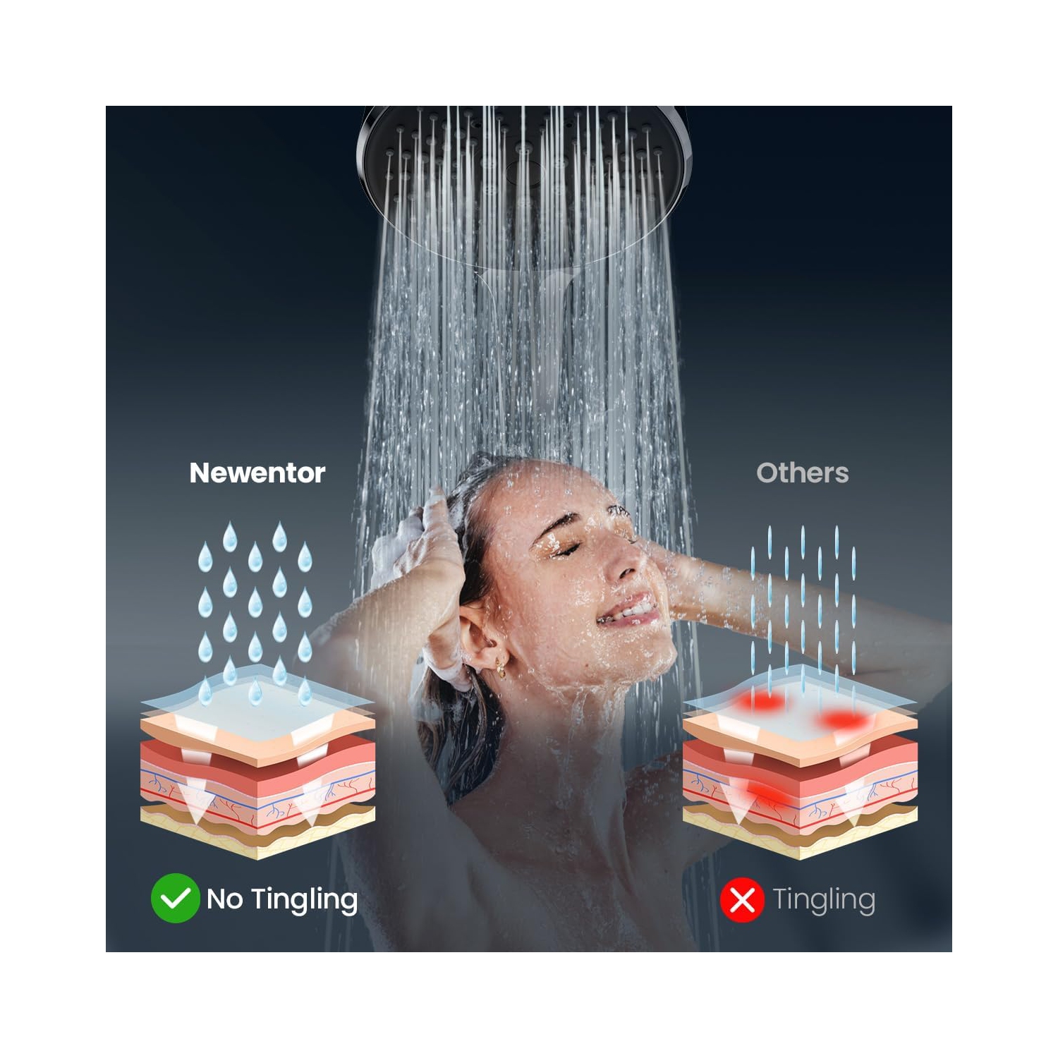 Pomme de douche haute pression à main, style chrome moderne de luxe, pulvérisateur électrique pour nettoyer les coins, la baignoire et les animaux,