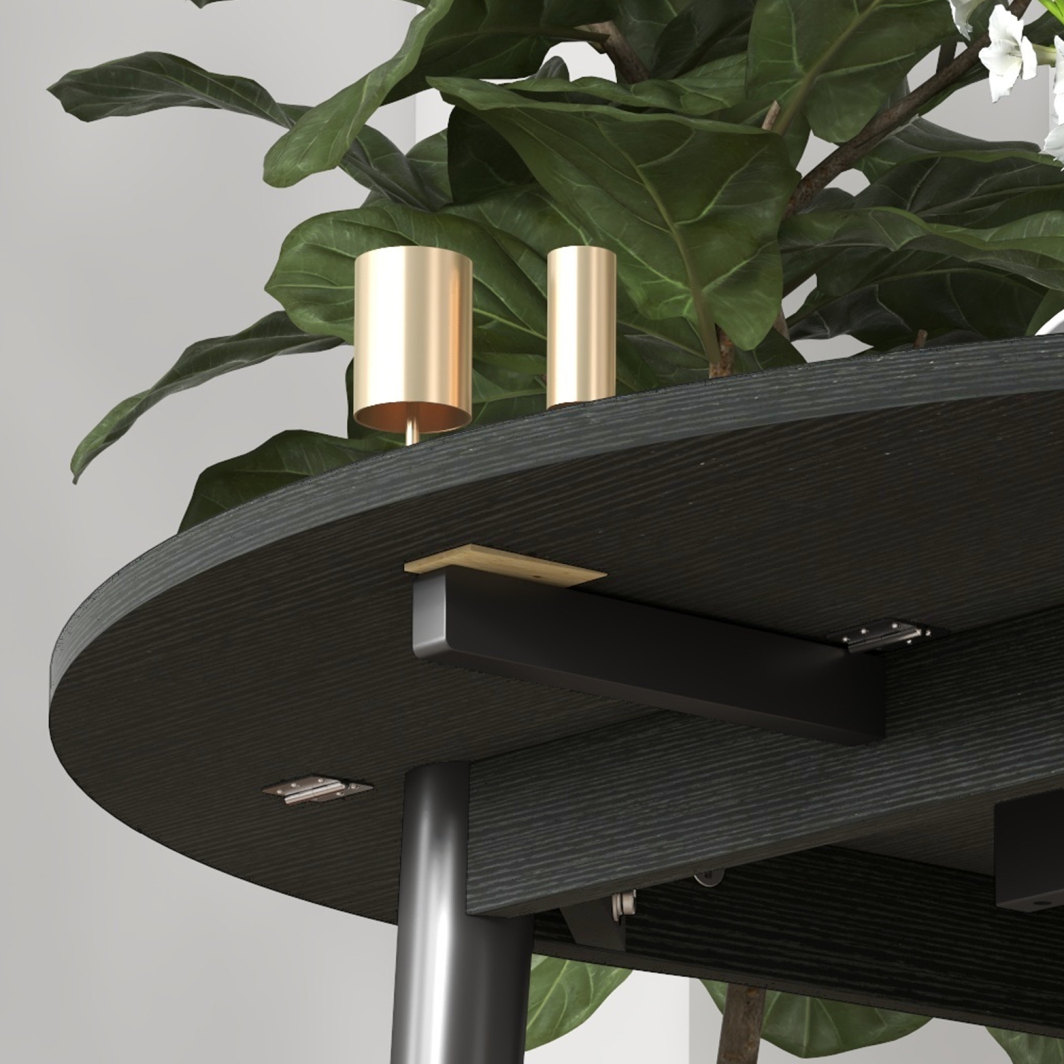 HOMCOM Folding Dining Table, Round Drop Leaf Table for Small Spaces, Foldable Table with Wood Legs for Kitchen, Dining Room, Distressed Black