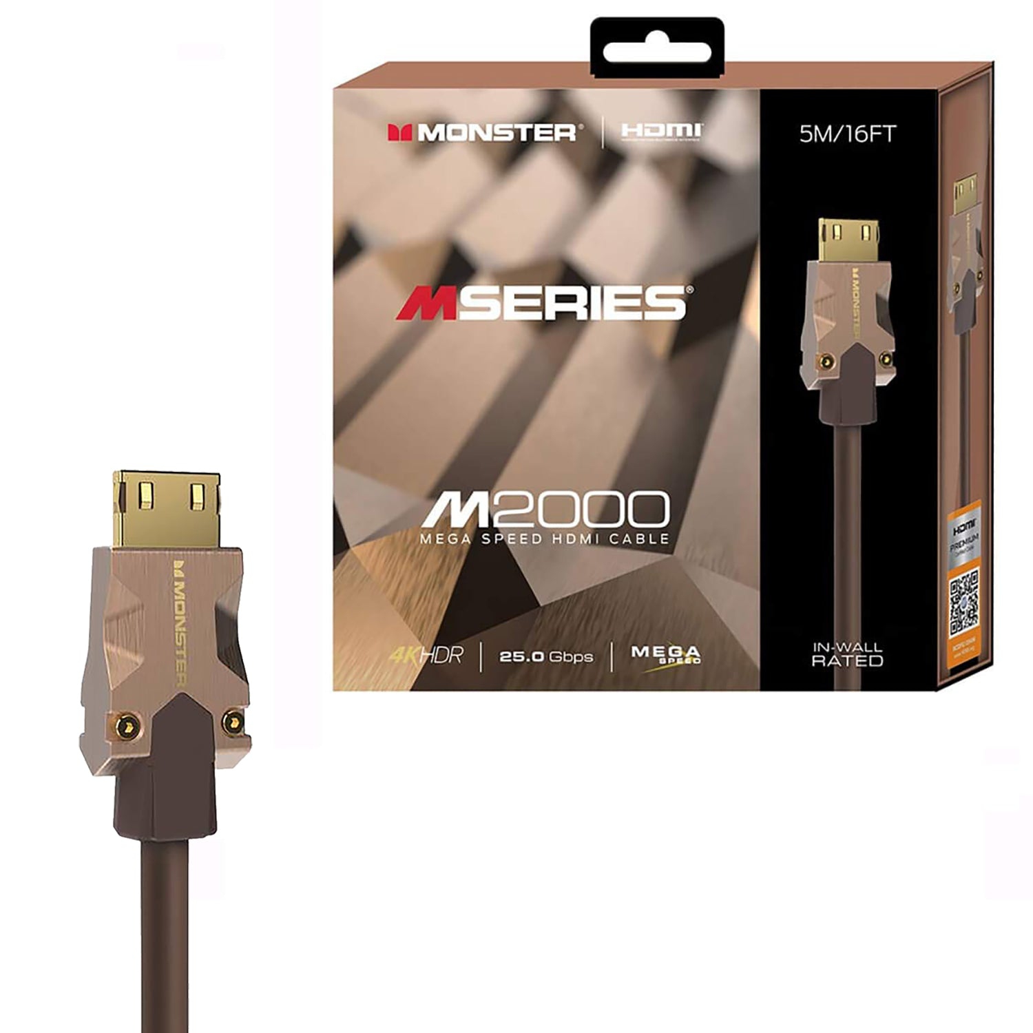 Monster - M Series M 2000 High Speed HDMI Cable, 25GBPS, 16 Feet Length