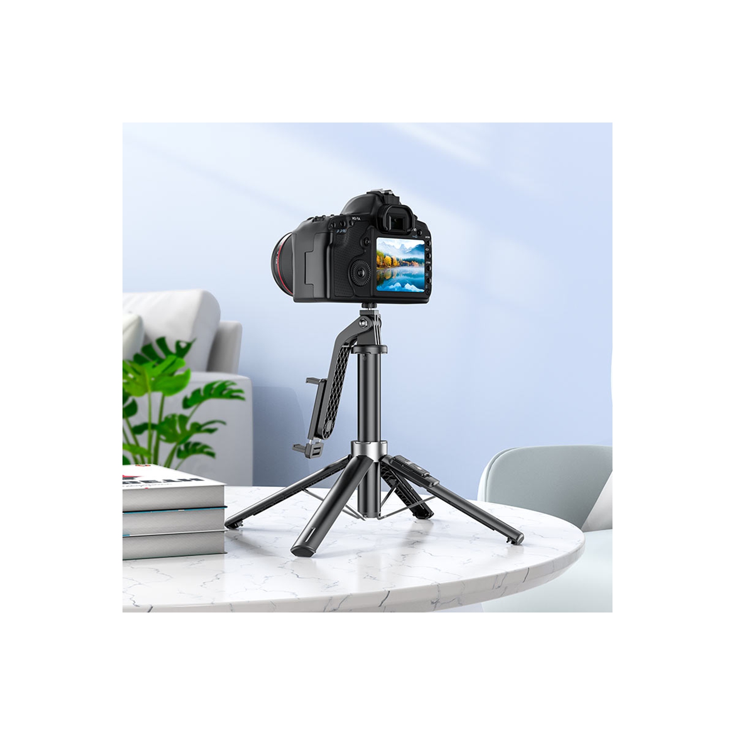 Selfie Stick Tripod & Wireless Bluetooth Remote Extendable Monopod Stand for Live Stream Tiktok iPhone Samsung Smartphones