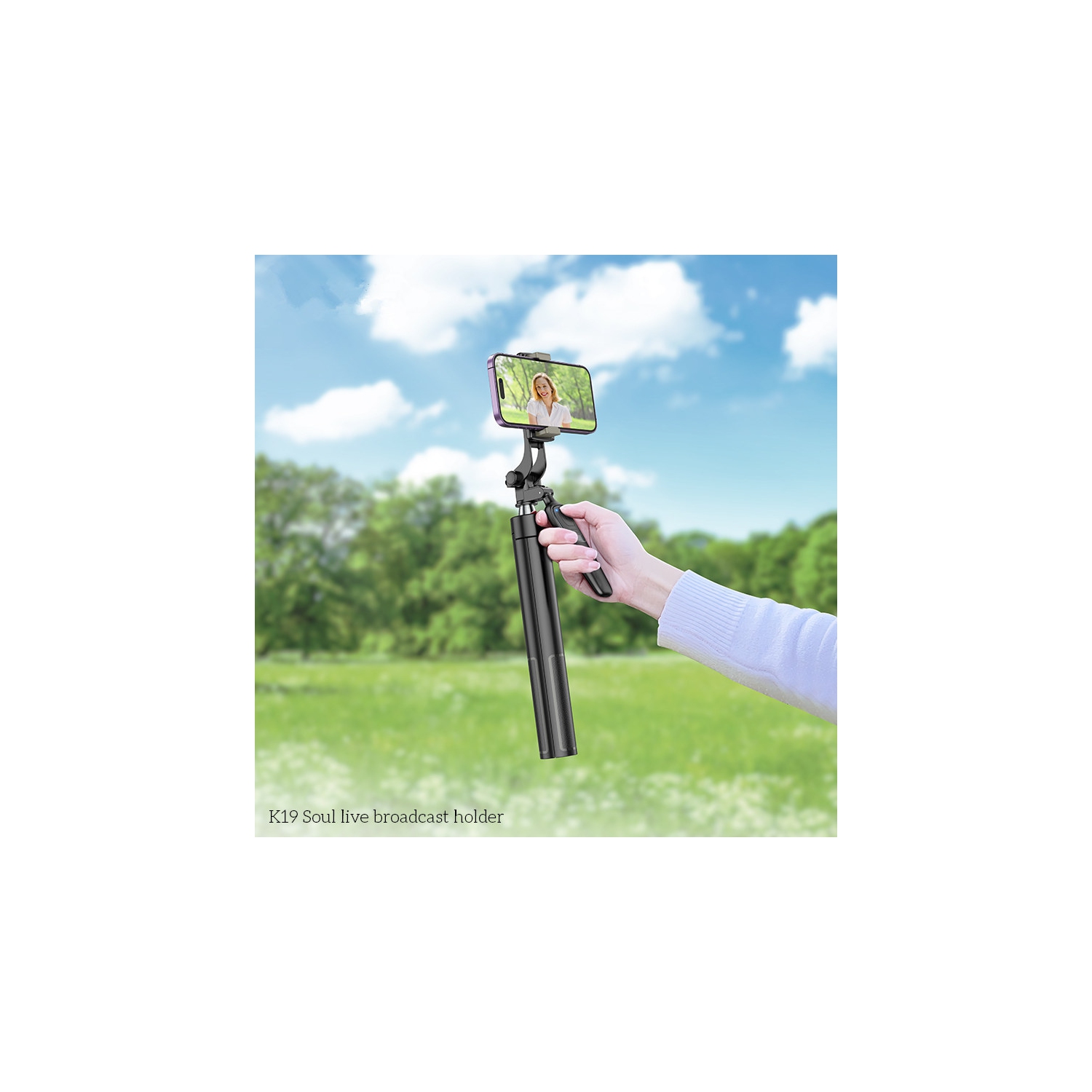 Selfie Stick Tripod & Wireless Bluetooth Remote Extendable Monopod Stand for Live Stream Tiktok iPhone Samsung Smartphones