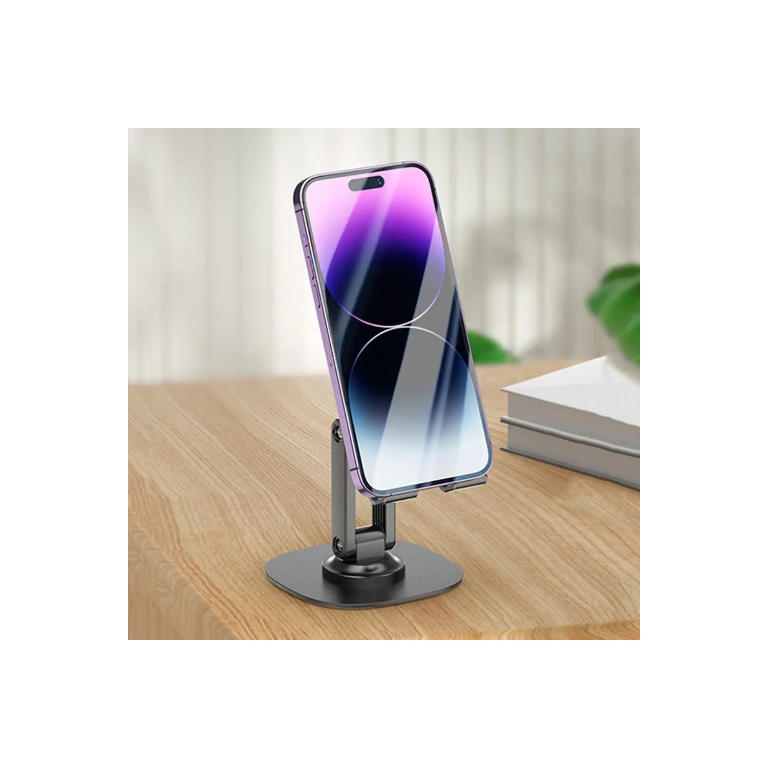 Support de bureau pliable réglable avec support pour téléphone cellulaire pour téléphones intelligents iPhone de Samsung