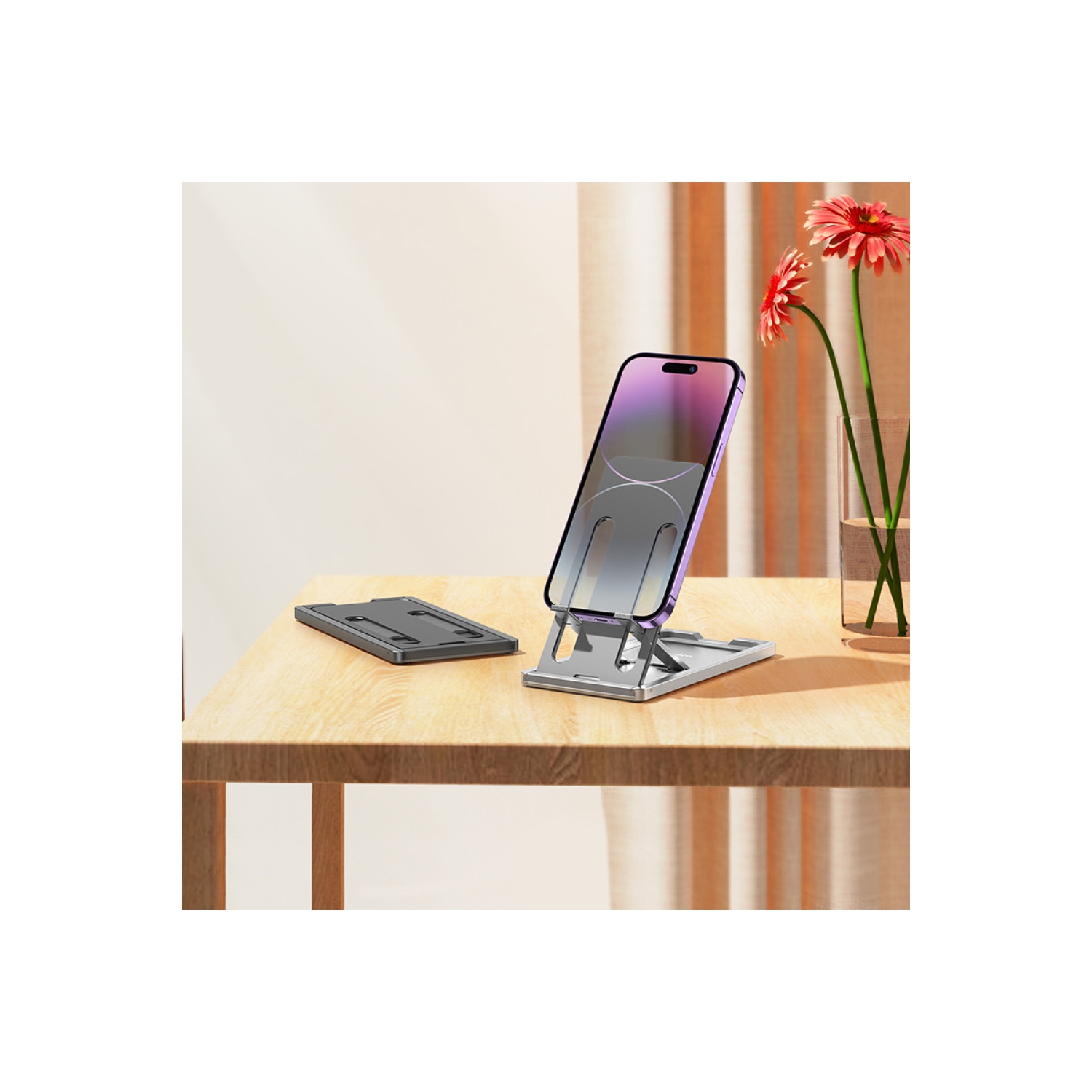 Ultra Thin Foldable Cell Phone Stand Holder Desktop Mount Desk Stand for iPhone Samsung Smartphones