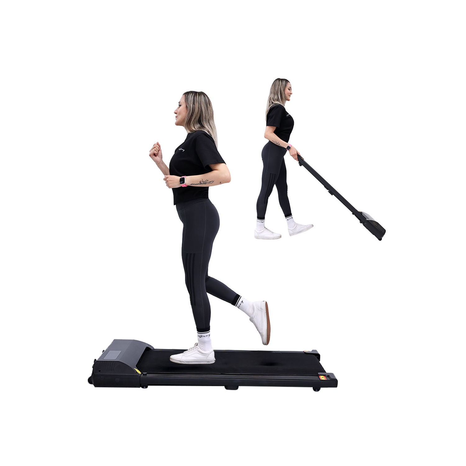 MotionGrey Walking Pad Treadmill - Slim Portable Under Desk Training Electric Fitness Pad for Cardio Workout in Home and Office - Black