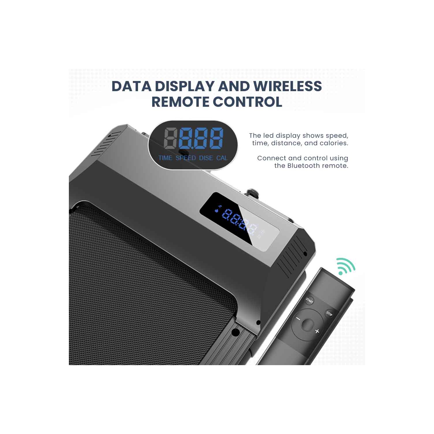 MotionGrey Walking Pad Treadmill - Slim Portable Under Desk Training Electric Fitness Pad for Cardio Workout in Home and Office - Black