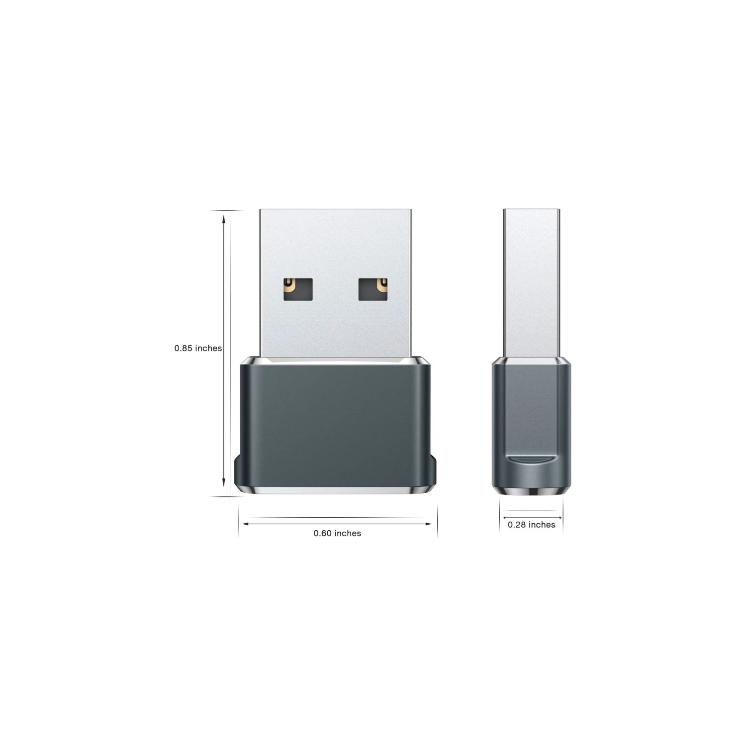 Adaptateur USB à USB C - Paquet de 3 | Convertisseur de chargeur femelle de type C vers USB A mâle pour Apple iWatch, iPhone 12/13/14/15, CarPlay,