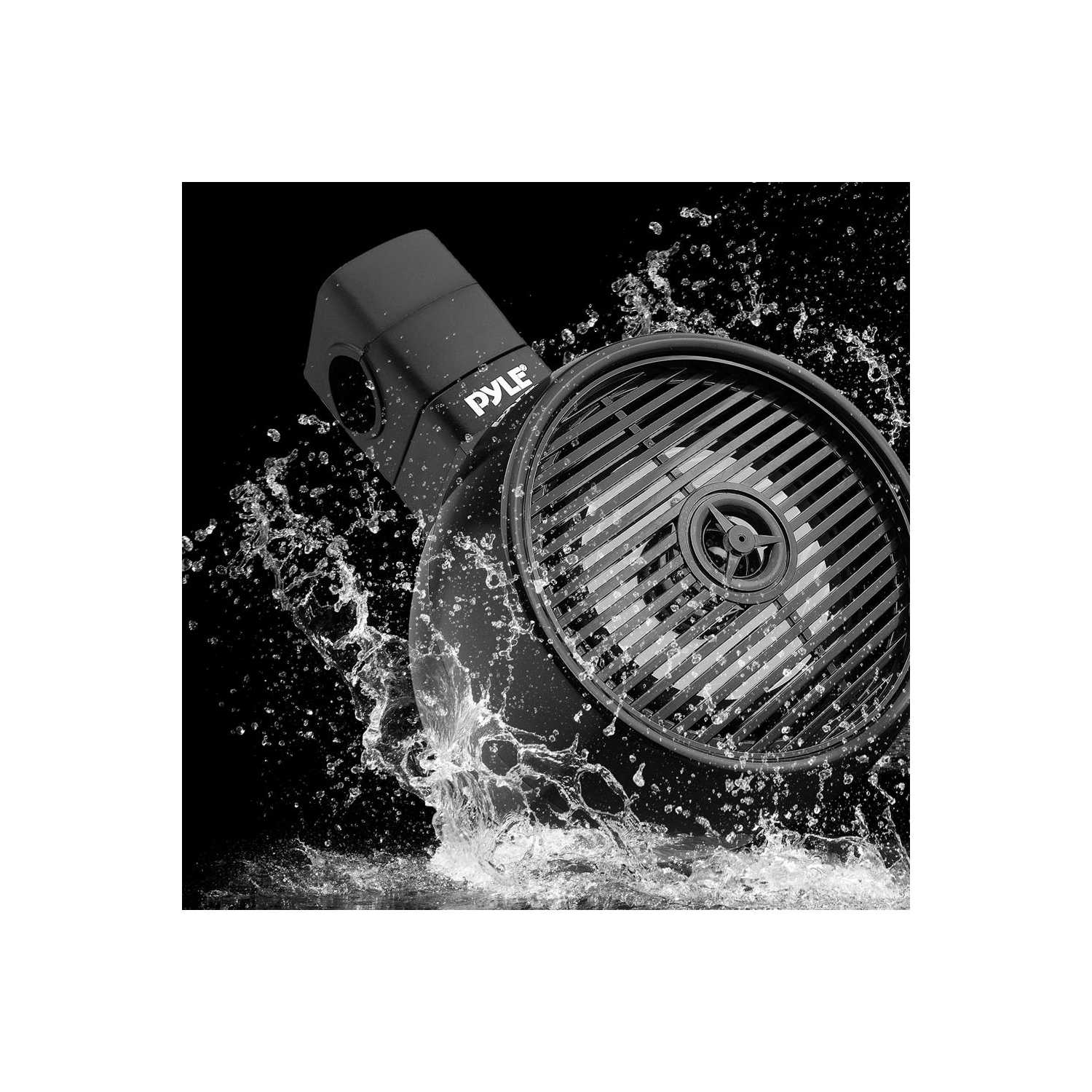 Haut-parleur nautique étanche de 6,5 po - système de mini haut-parleurs à 2 voies avec lumières à DEL intégrées, noir