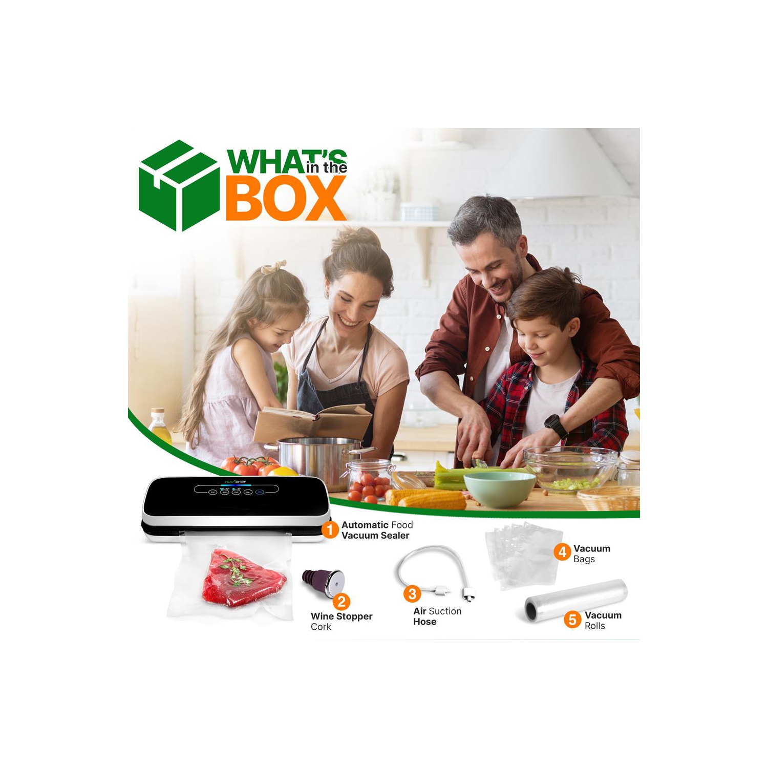 Automatic Food Vacuum Sealer - Electric Air Sealing Preserver System