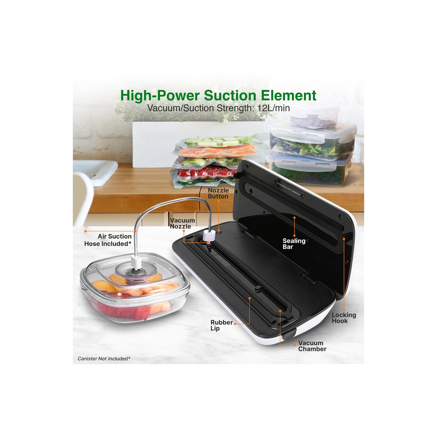 Automatic Food Vacuum Sealer - Electric Air Sealing Preserver System