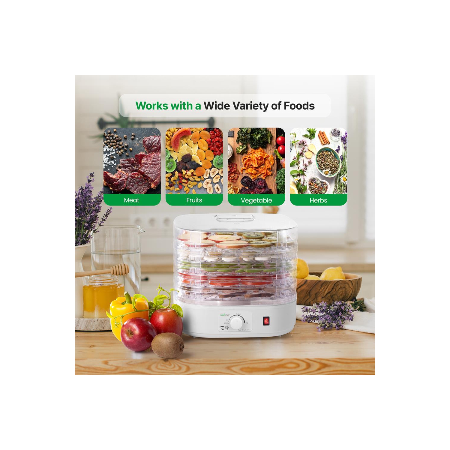 Electric Countertop Food Dehydrator, Food Preserver