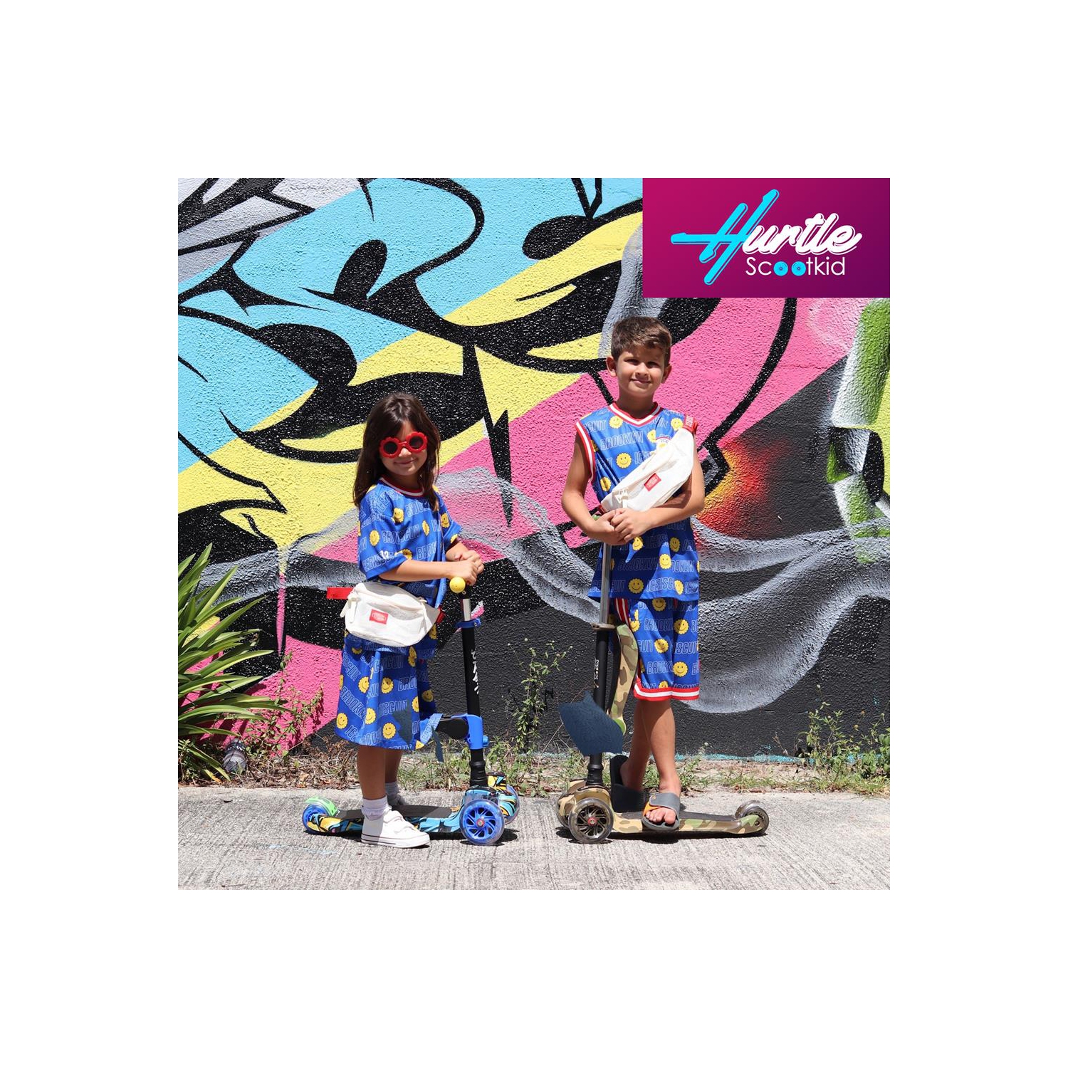 ScootKid 3-Wheel Kids Scooter - Child & Toddler Toy Scooter with Built-in LED Wheel Lights, Fold-Out Comfort Seat (Watermelon)