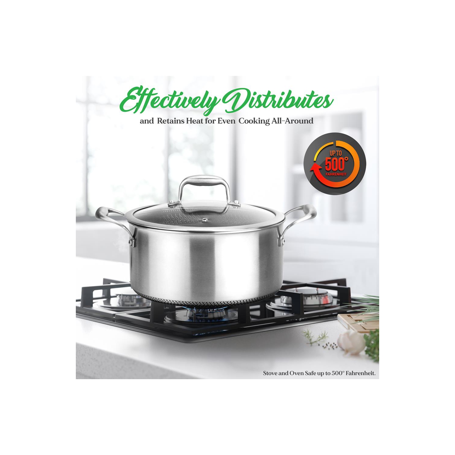 Kitchenware Pots & Pans Set - Triply Stainless Steel Cookware, Non-Stick Coating Inside and Outside