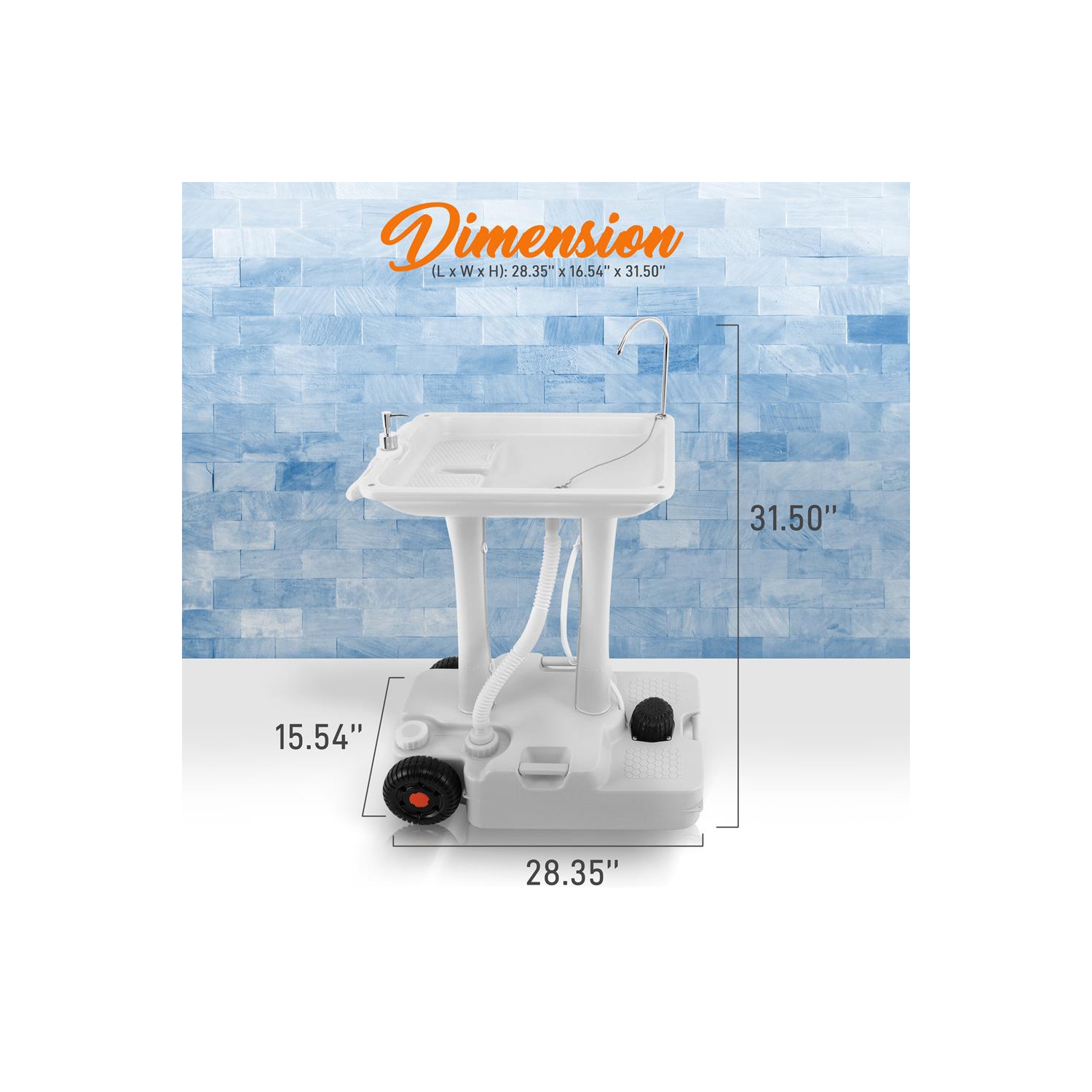 Socle de lavage à la main avec pompe à pied sur roulettes - poste de lavage des robinets à eau Capacité)