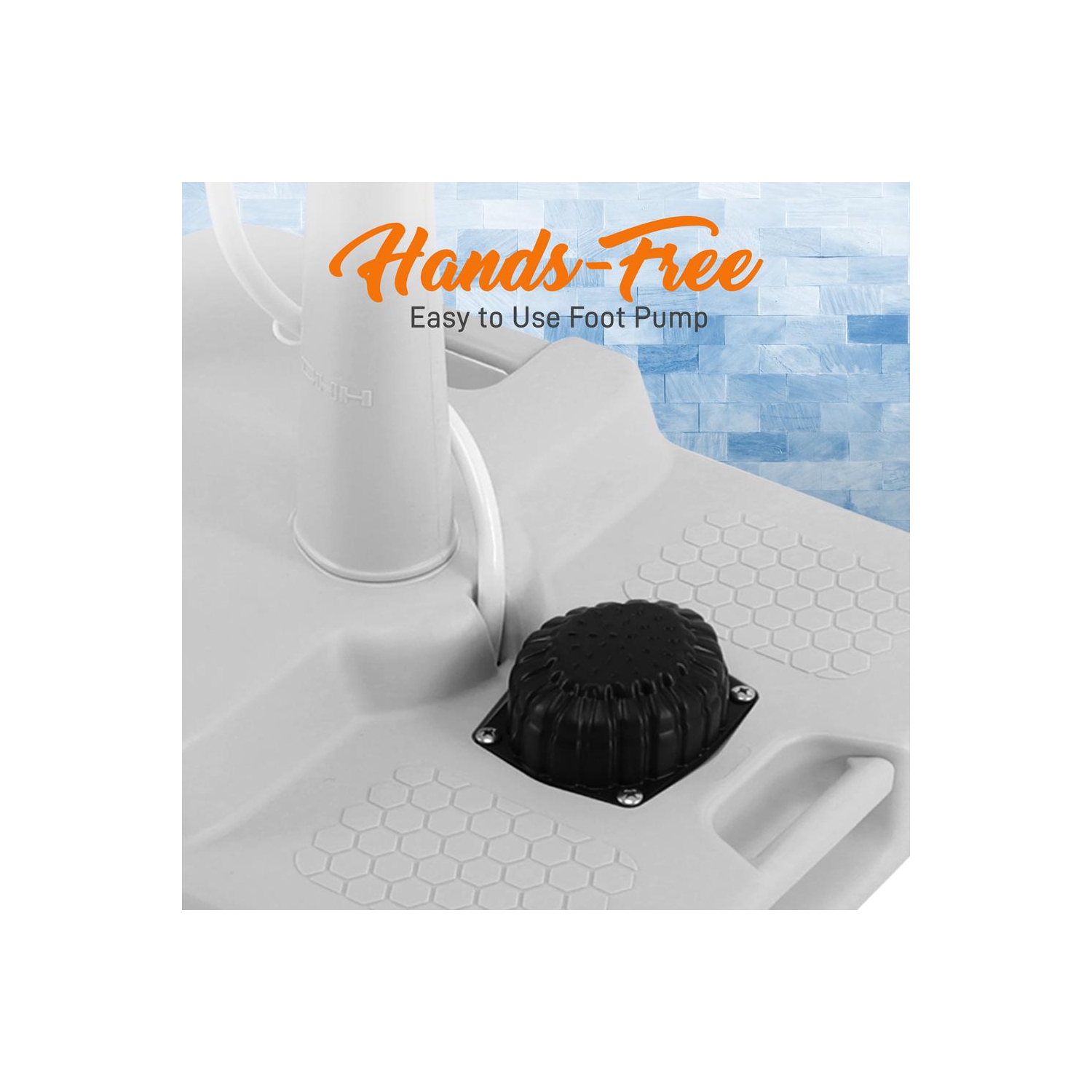 Socle de lavage à la main avec pompe à pied sur roulettes - poste de lavage des robinets à eau Capacité)