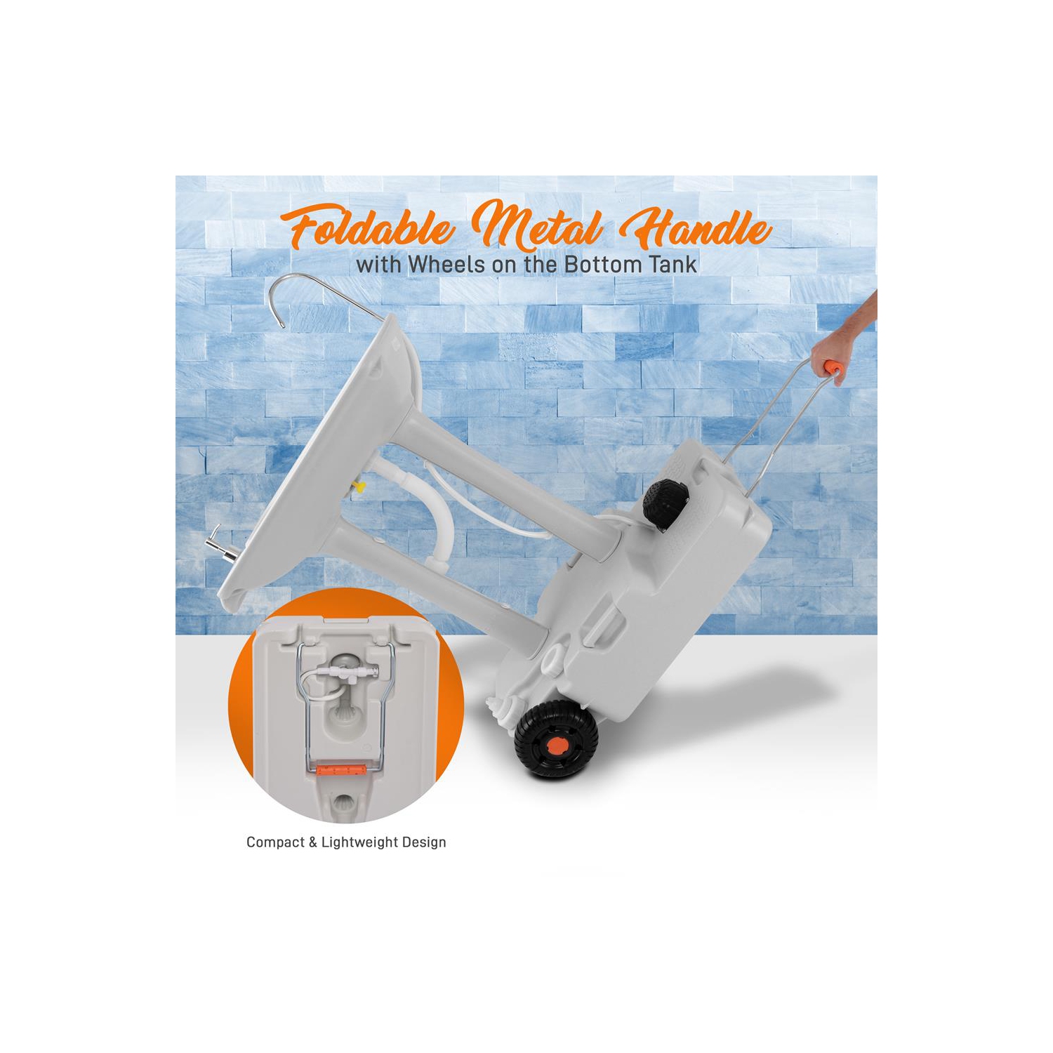 Socle de lavage à la main avec pompe à pied sur roulettes - poste de lavage des robinets à eau Capacité)