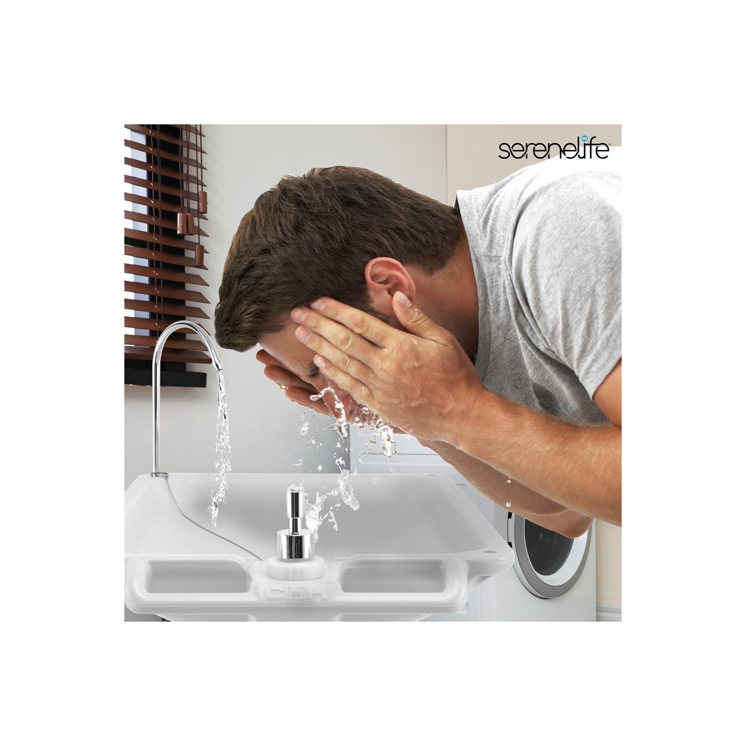 Socle de lavage à la main avec pompe à pied sur roulettes - poste de lavage des robinets à eau Capacité)