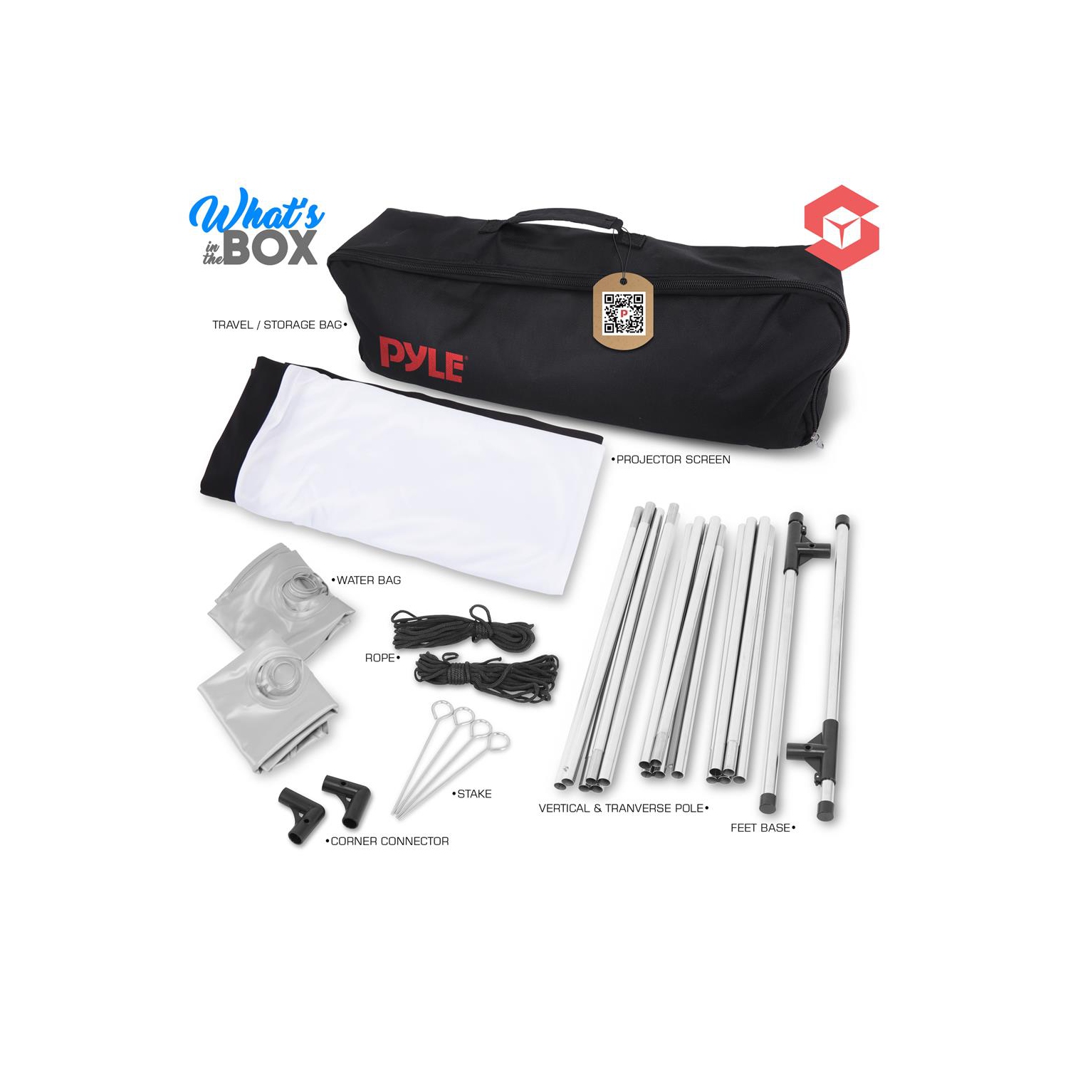 120'' Portable Outdoor Projection Screen - Lightweight Viewing Projector Display with Frame Stand, HD 16:9 Pickup Display