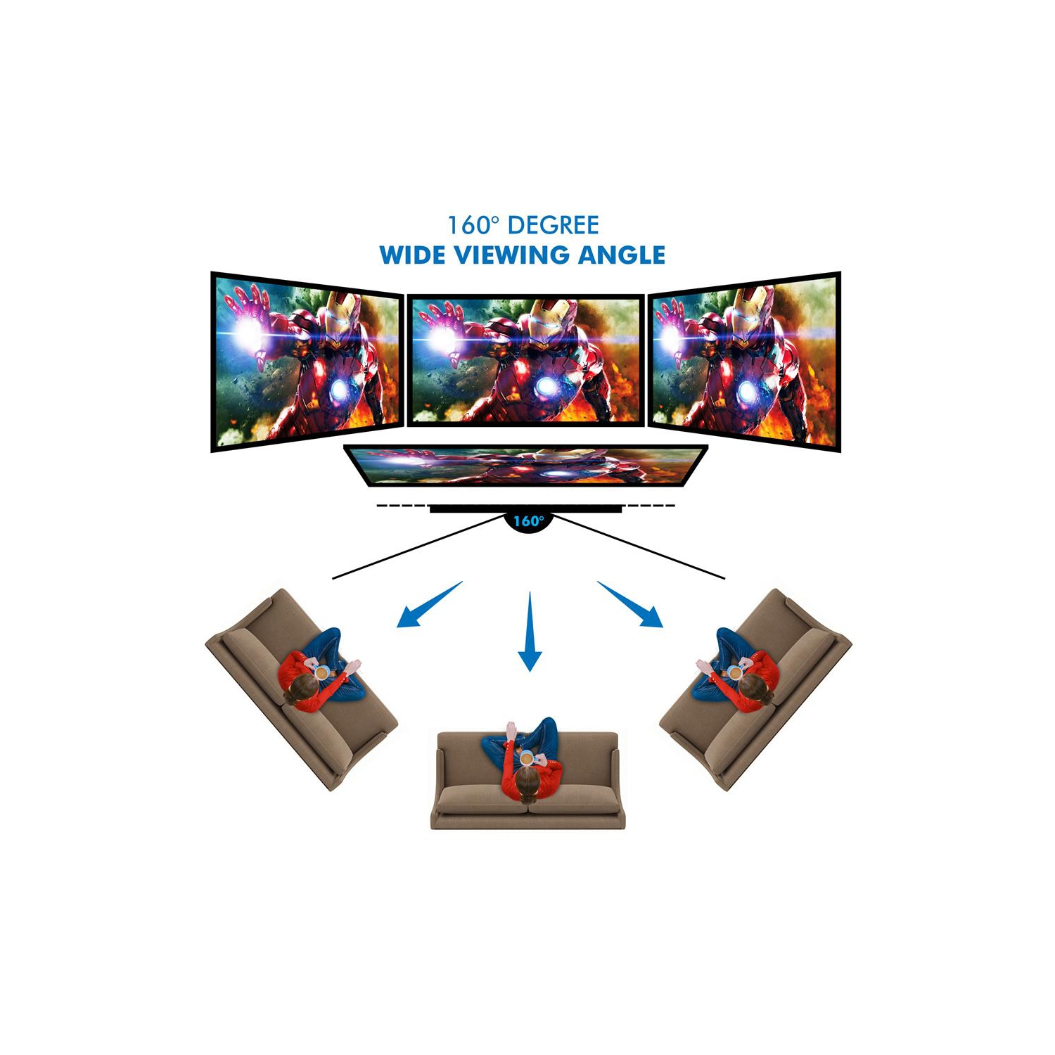 120'' Portable Outdoor Projection Screen - Lightweight Viewing Projector Display with Frame Stand, HD 16:9 Pickup Display