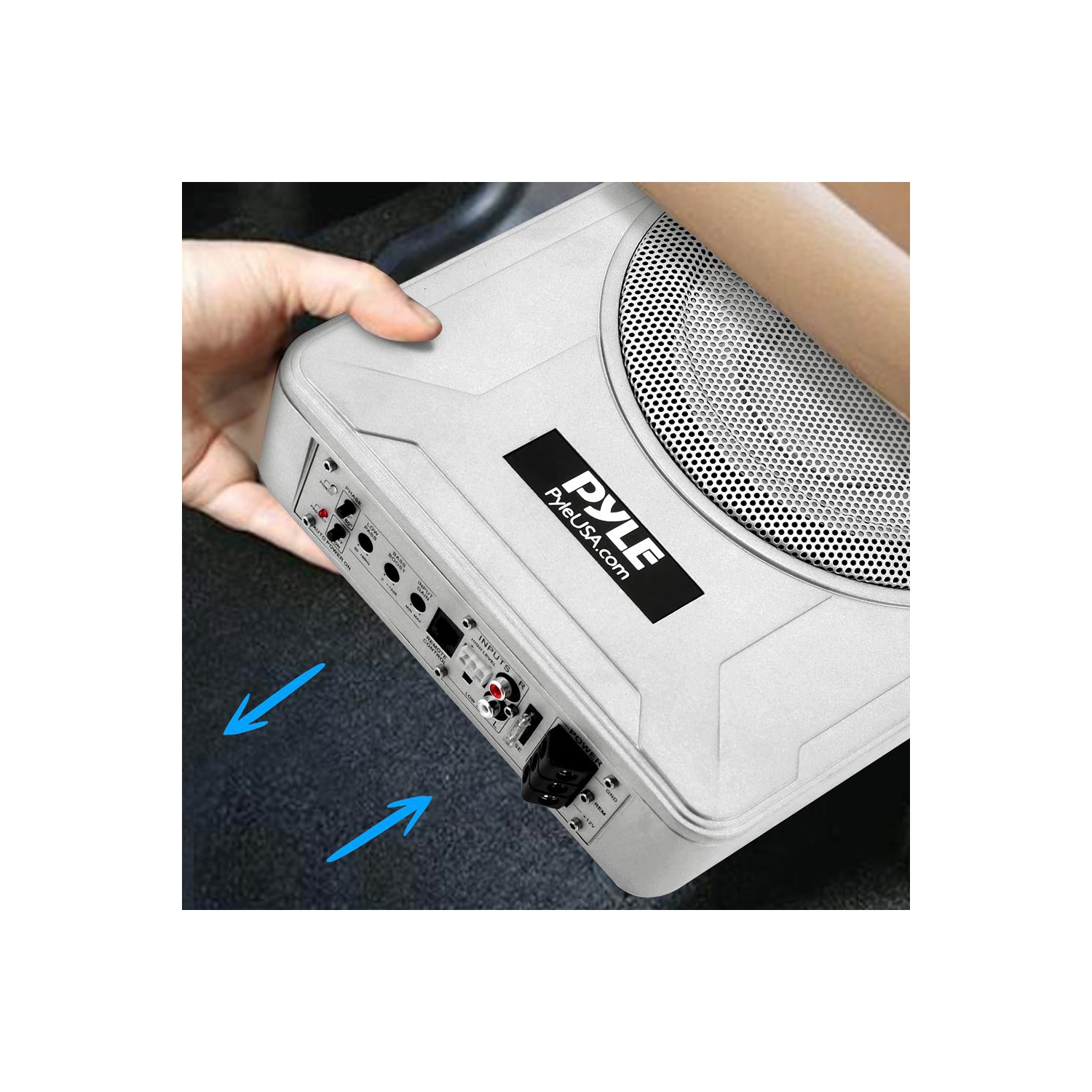 Système de haut-parleur d’extrêmes graves actif et étanche à faible profil de 8 po et 600 W, adapté aux installations sous le siège