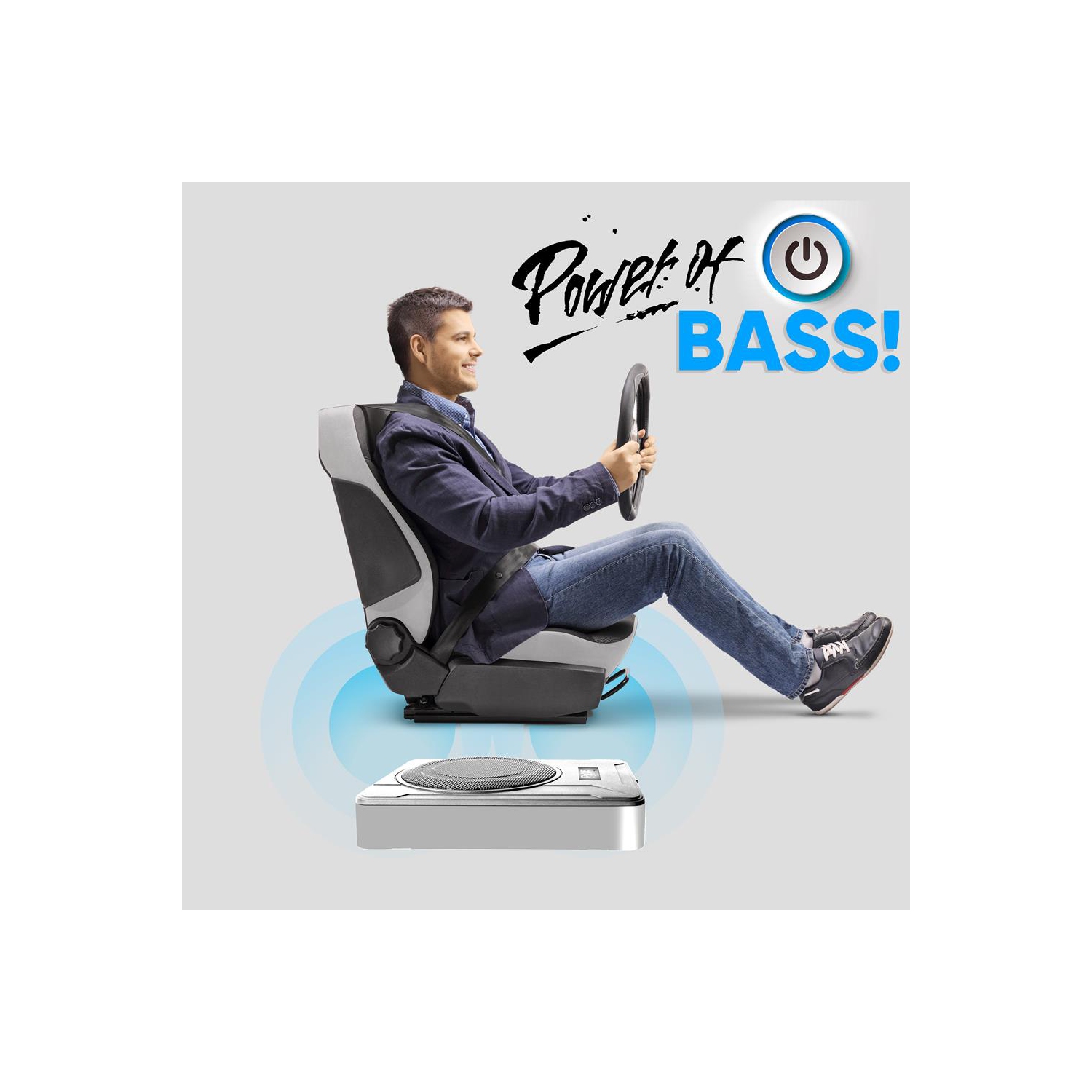 Système de haut-parleur d’extrêmes graves actif et étanche à faible profil de 8 po et 600 W, adapté aux installations sous le siège