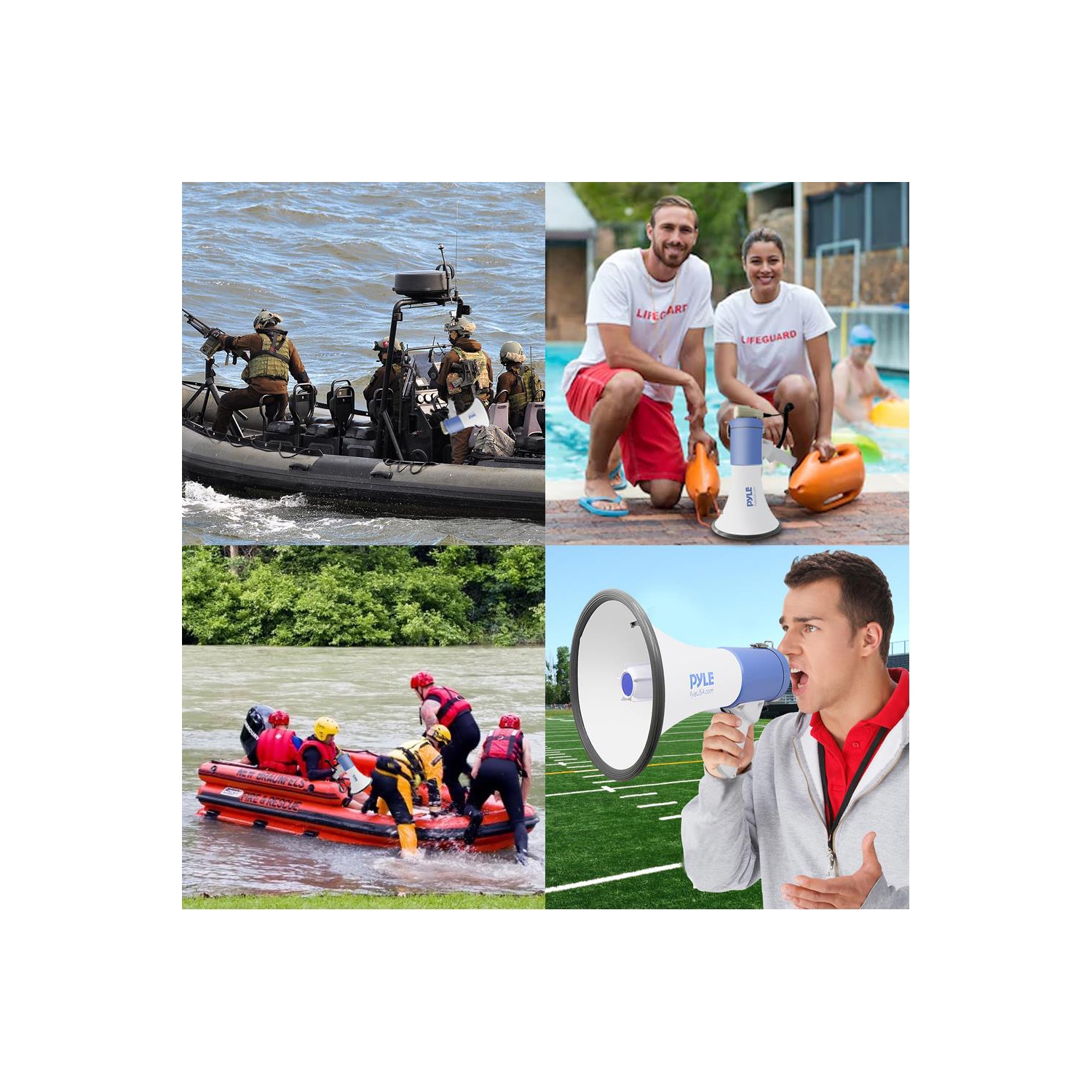 Megaphone Speaker System with Built-in Rechargeable Battery, Handheld Microphone, Aux Input, Record & Replay Mode