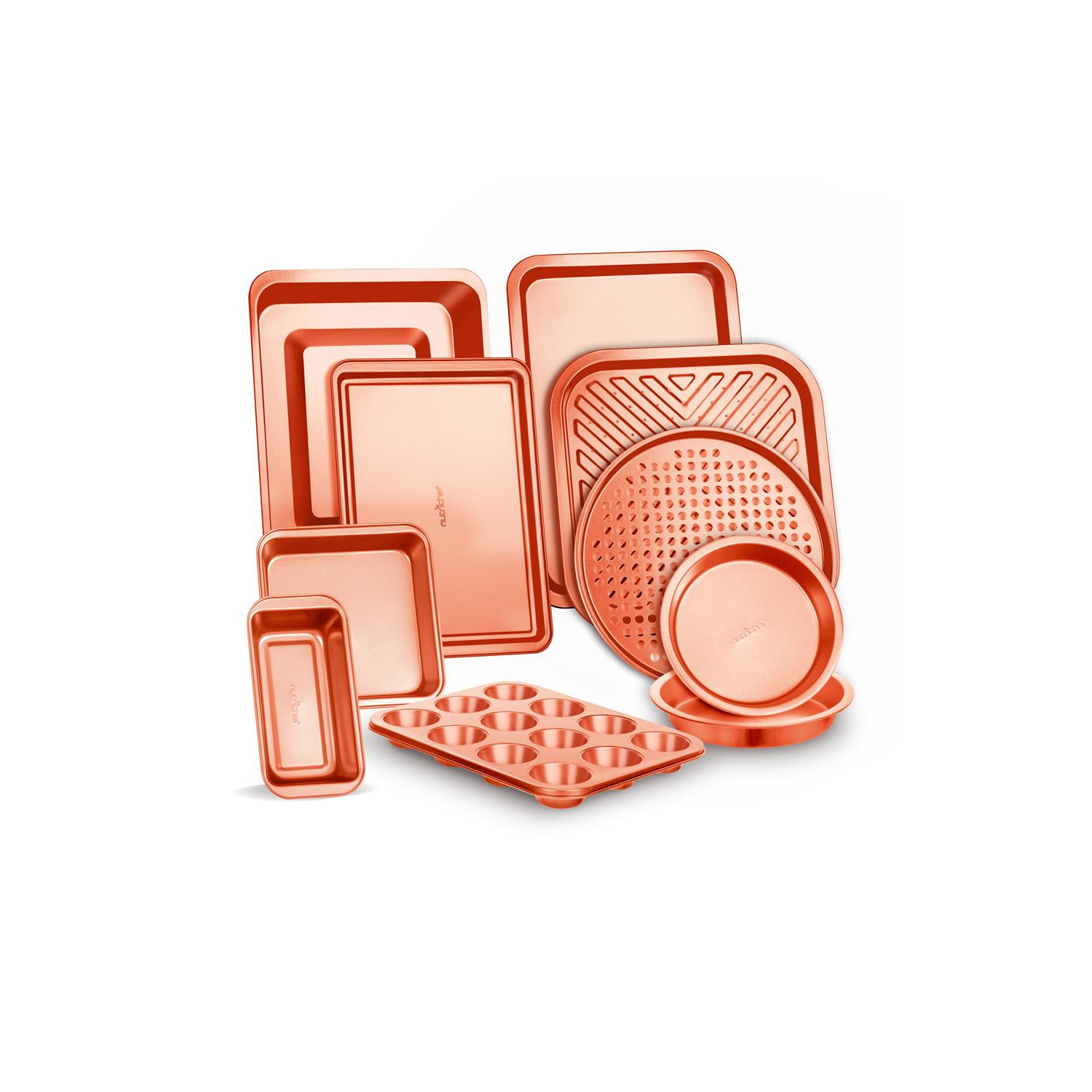 Professional Home Kitchen Bake Pan Set - Attractive, Stylish Non-Stick Metallic Coating, Dishwasher Safe, PFOA, PFOS, PTFE Free