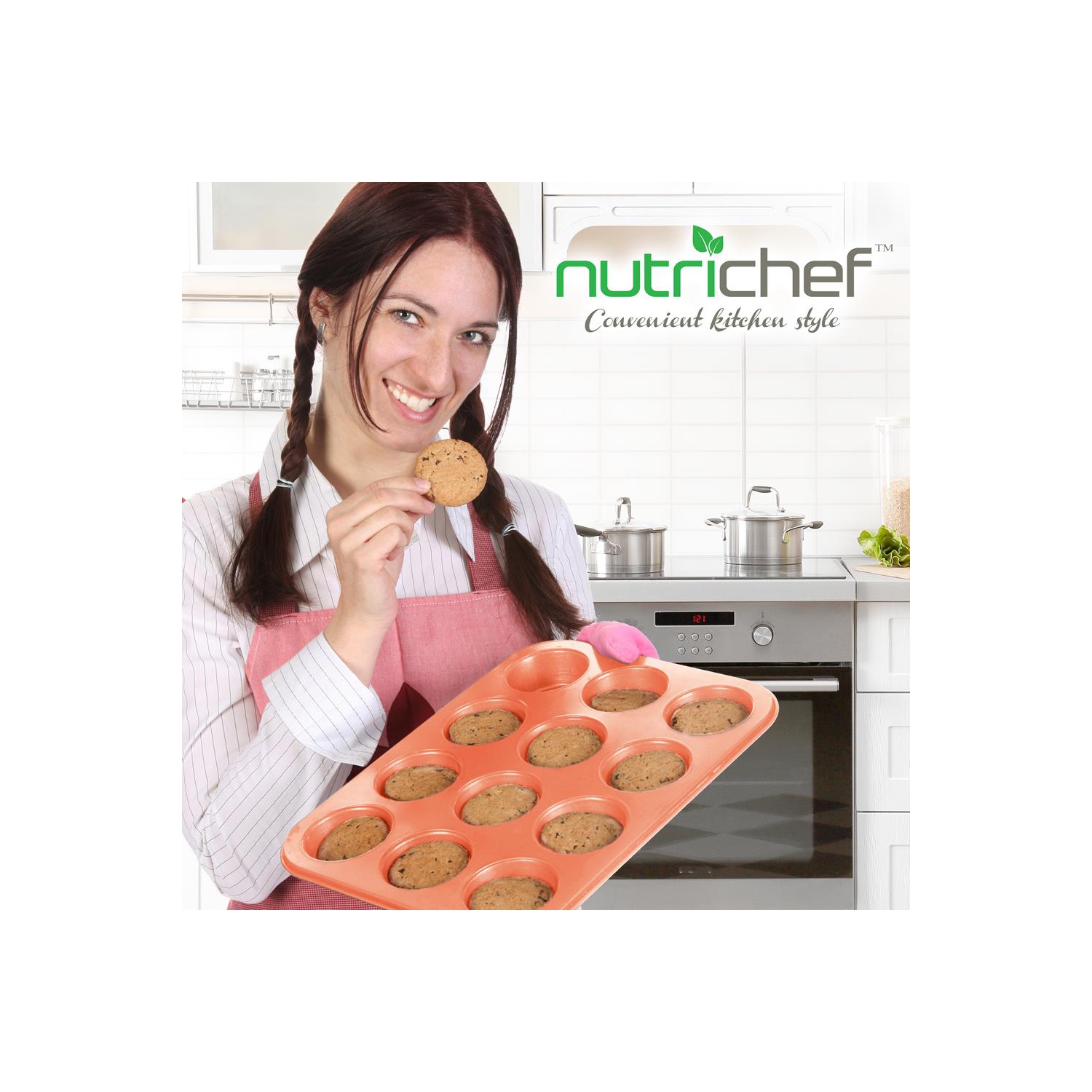 Professional Home Kitchen Bake Pan Set - Attractive, Stylish Non-Stick Metallic Coating, Dishwasher Safe, PFOA, PFOS, PTFE Free