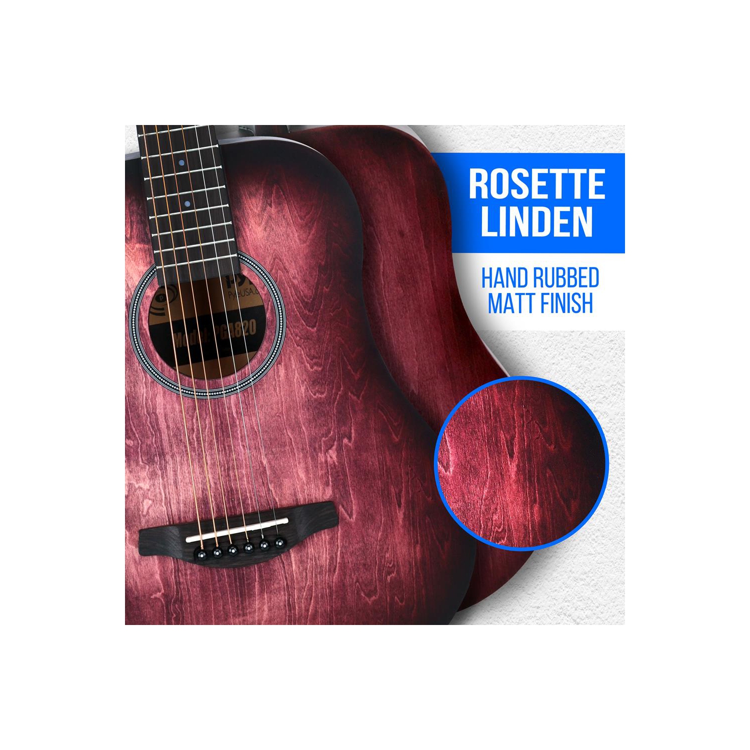 Guitare acoustique 34 po à 6 cordes Beginners - guitare junior 1/2 avec trousse d'accessoires