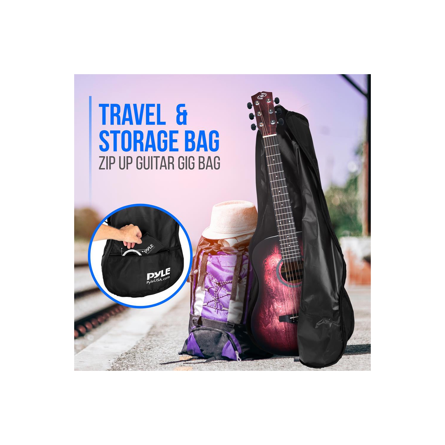 Guitare acoustique 34 po à 6 cordes Beginners - guitare junior 1/2 avec trousse d'accessoires