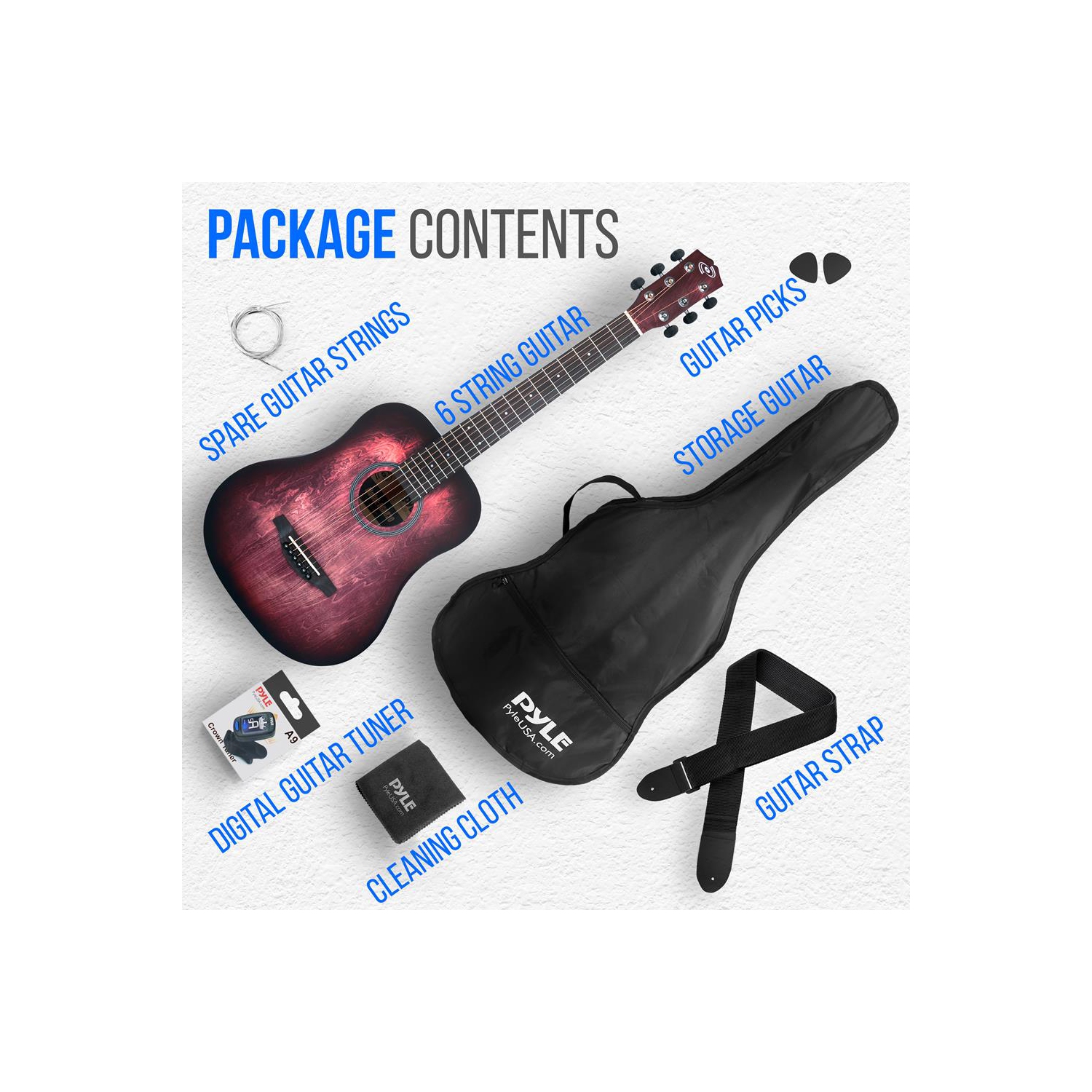 Guitare acoustique 34 po à 6 cordes Beginners - guitare junior 1/2 avec trousse d'accessoires