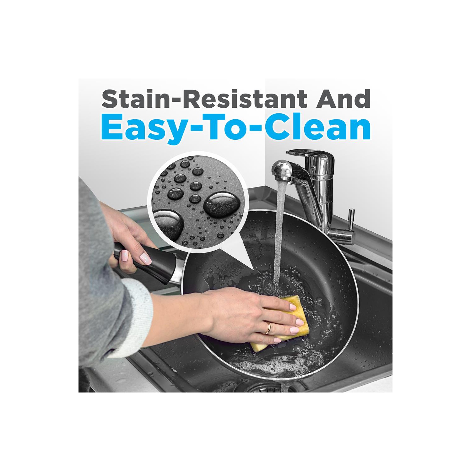 Kitchenware Pots & Pans Set – Basic Kitchen Cookware, Black Non-Stick Coating Inside, Heat Resistant Lacquer