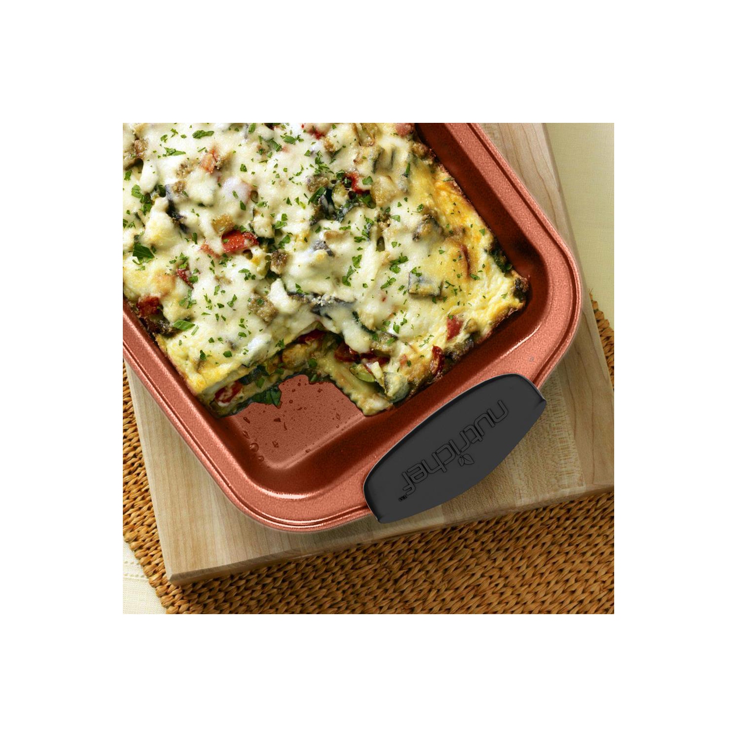 Flexible & Nonstick Carbon Steel Bakeware Set - Professional Home Kitchen Bake Pan Set With Blue Silicone Handles