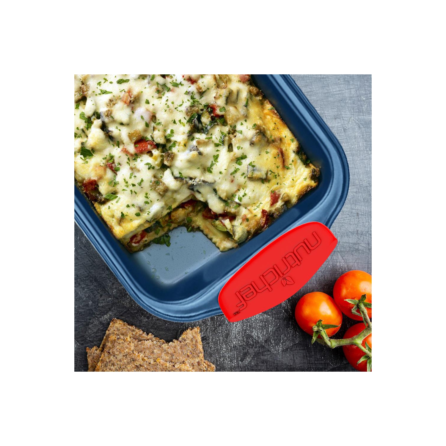 Moules de cuisson de four de cuisine - revêtement antiadhésif bleu de luxe à l'intérieur et à l'extérieur en acier au carbone avec poignées en