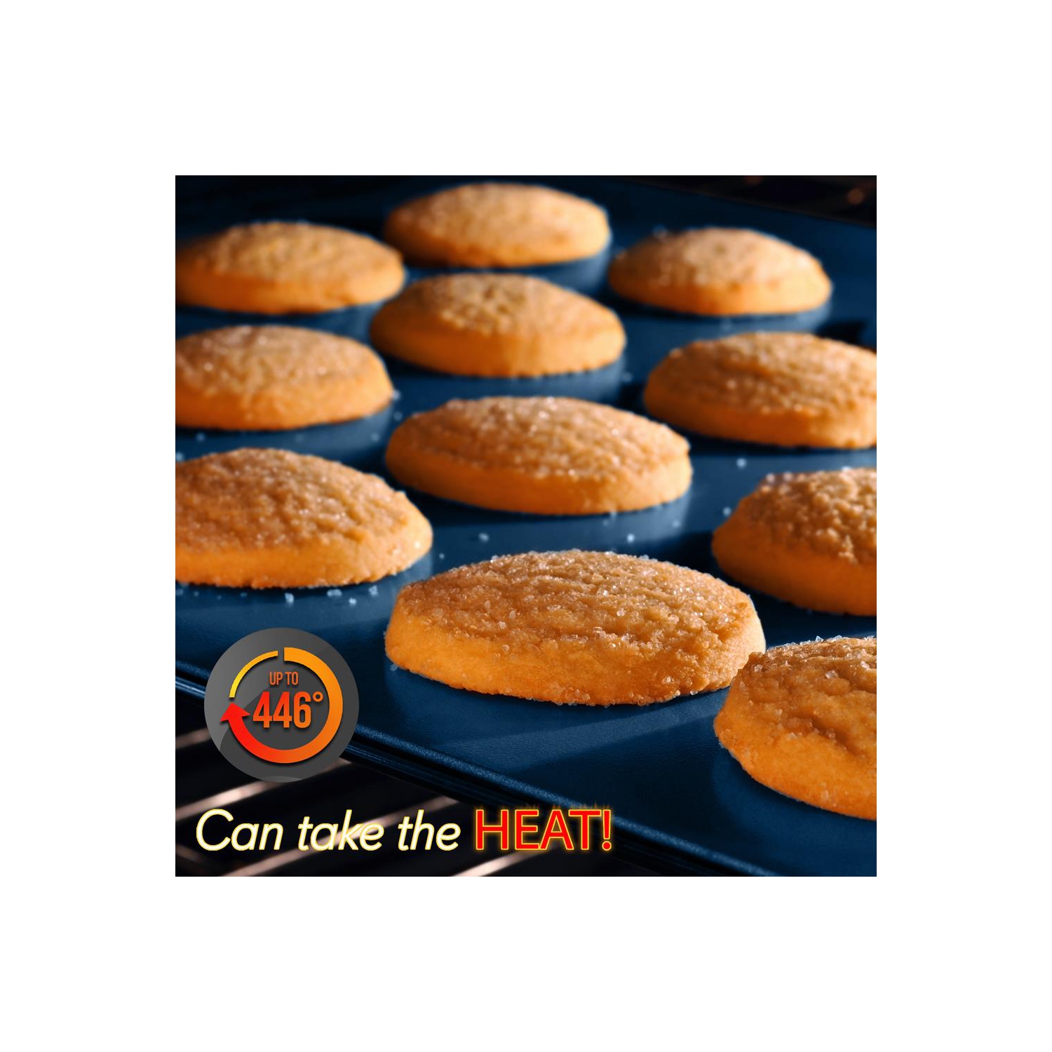 Moules de cuisson de four de cuisine - revêtement antiadhésif bleu de luxe à l'intérieur et à l'extérieur en acier au carbone avec poignées en