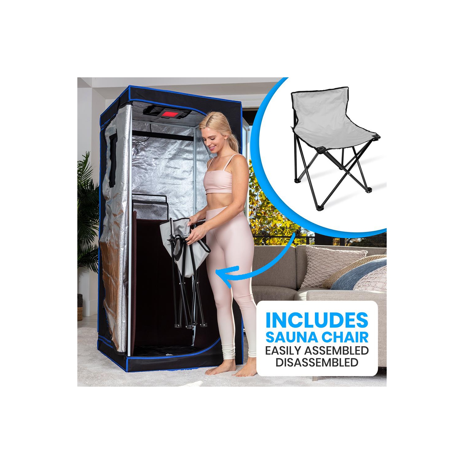 Sauna compact et portatif - Deluxe thérapeutique personnelle Detox Sauna à chaud, Sauna infrarouge