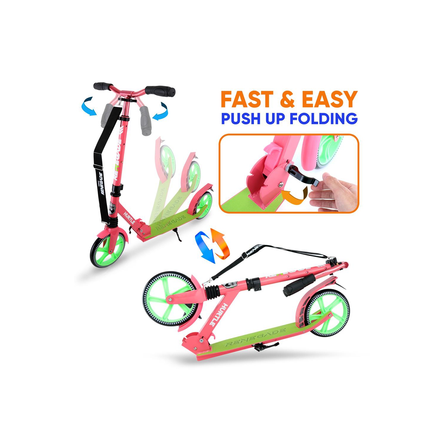 Trottinette légère et pliable - trottinette réglable pour adolescents et adultes, plateforme en alliage avec roues à impact élevé