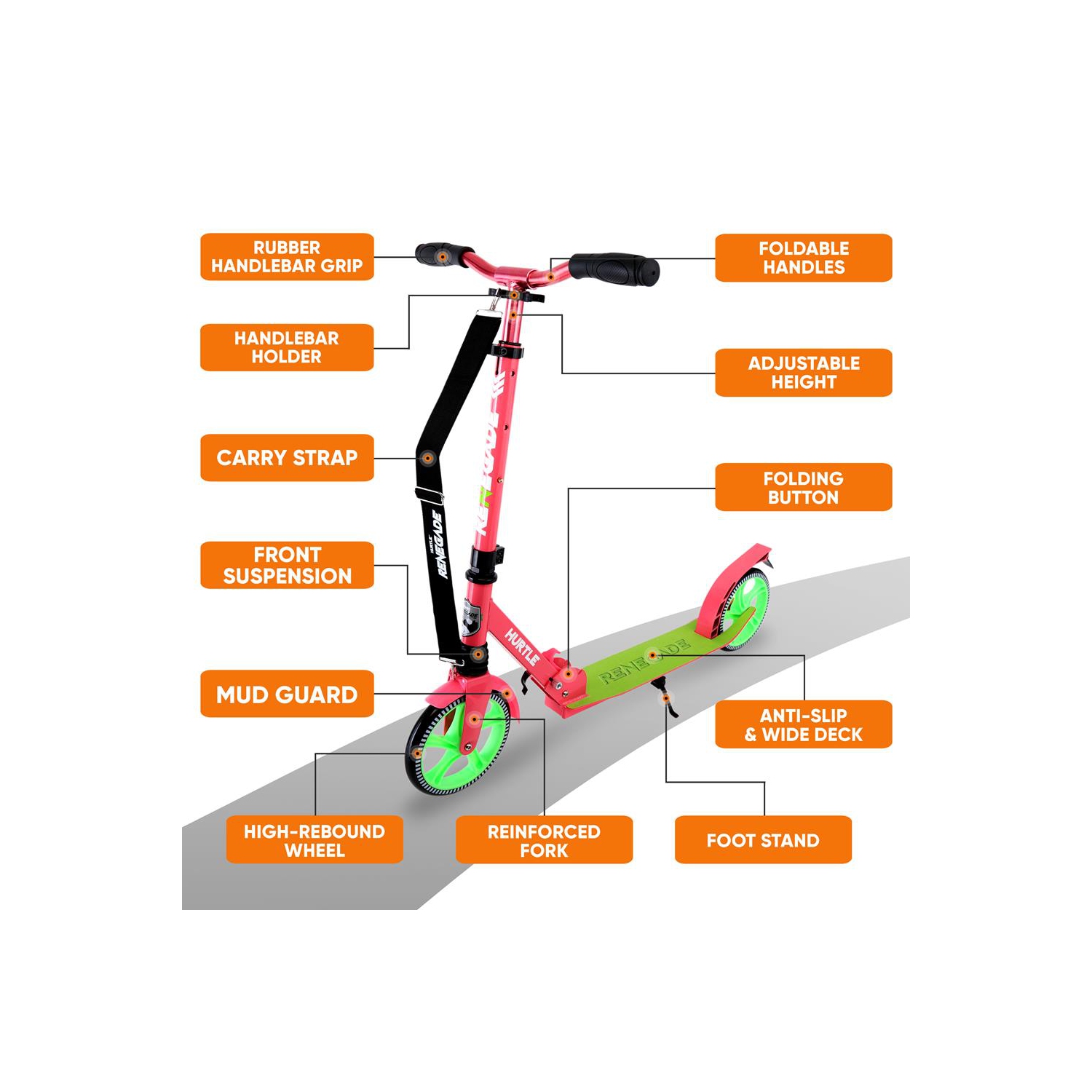 Trottinette légère et pliable - trottinette réglable pour adolescents et adultes, plateforme en alliage avec roues à impact élevé