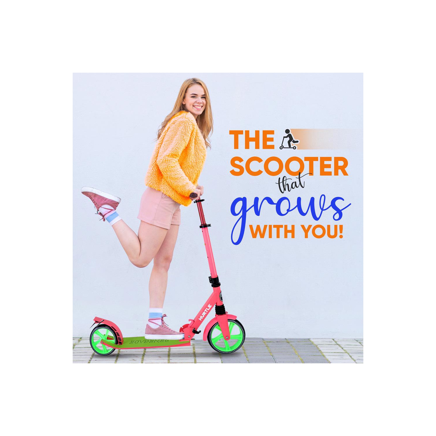 Trottinette légère et pliable - trottinette réglable pour adolescents et adultes, plateforme en alliage avec roues à impact élevé