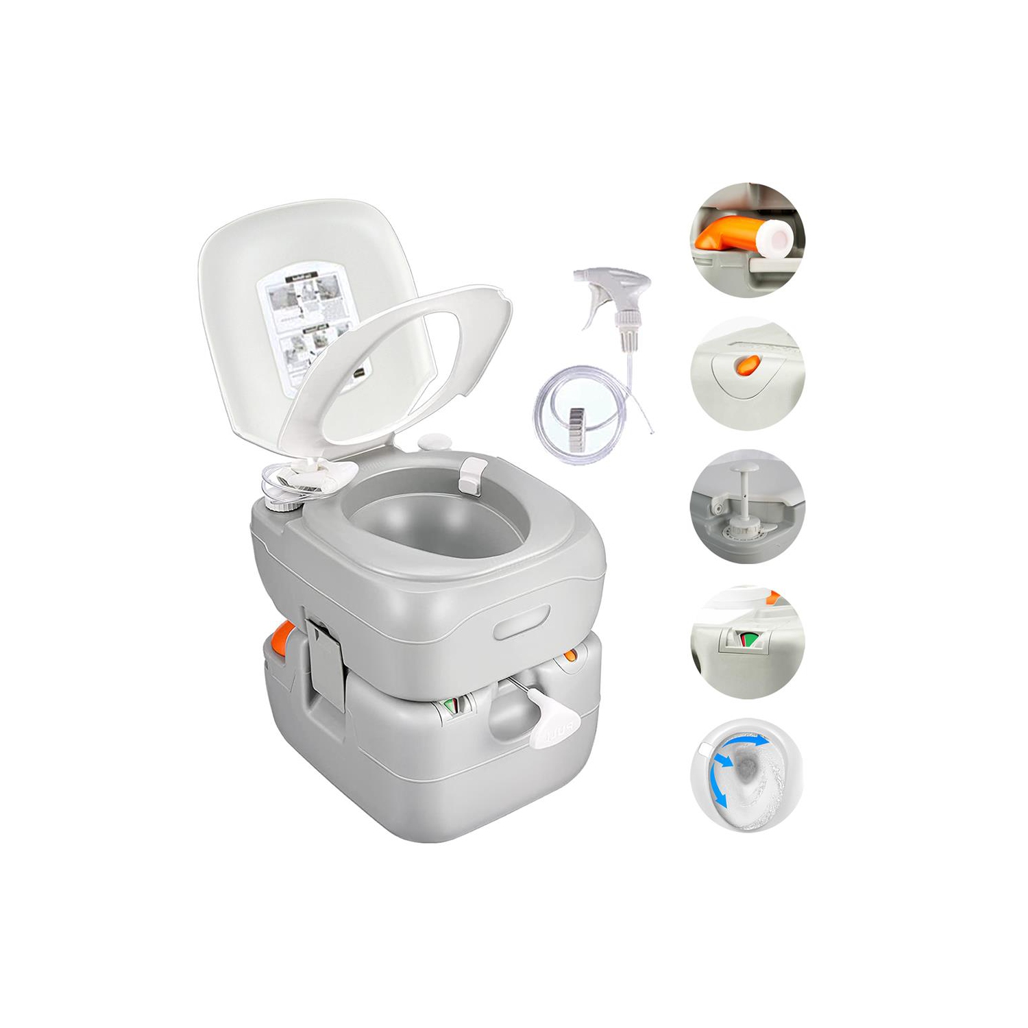 Outdoor Portable Toilet with Carrying Bag, Travel Toilet with Level indicator