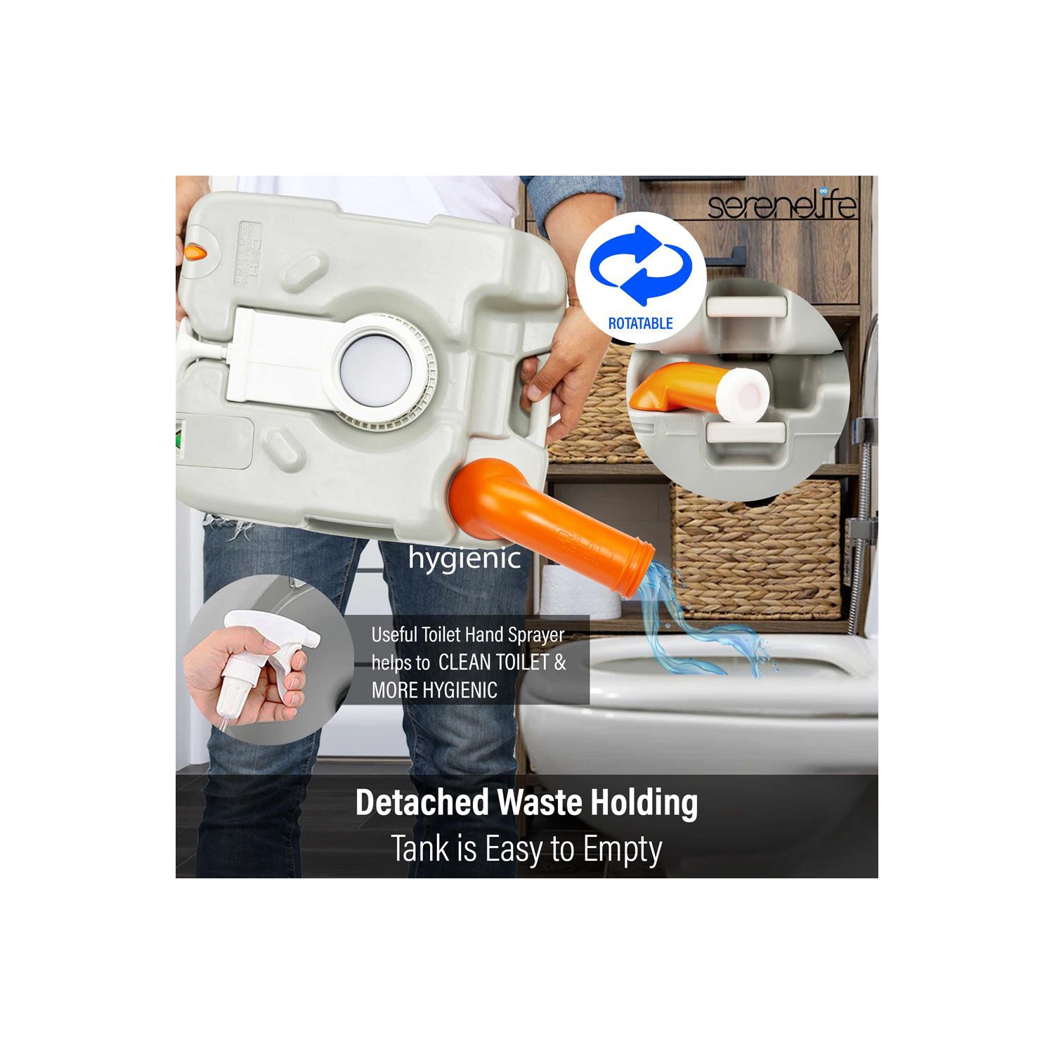 Outdoor Portable Toilet with Carrying Bag, Travel Toilet with Level indicator