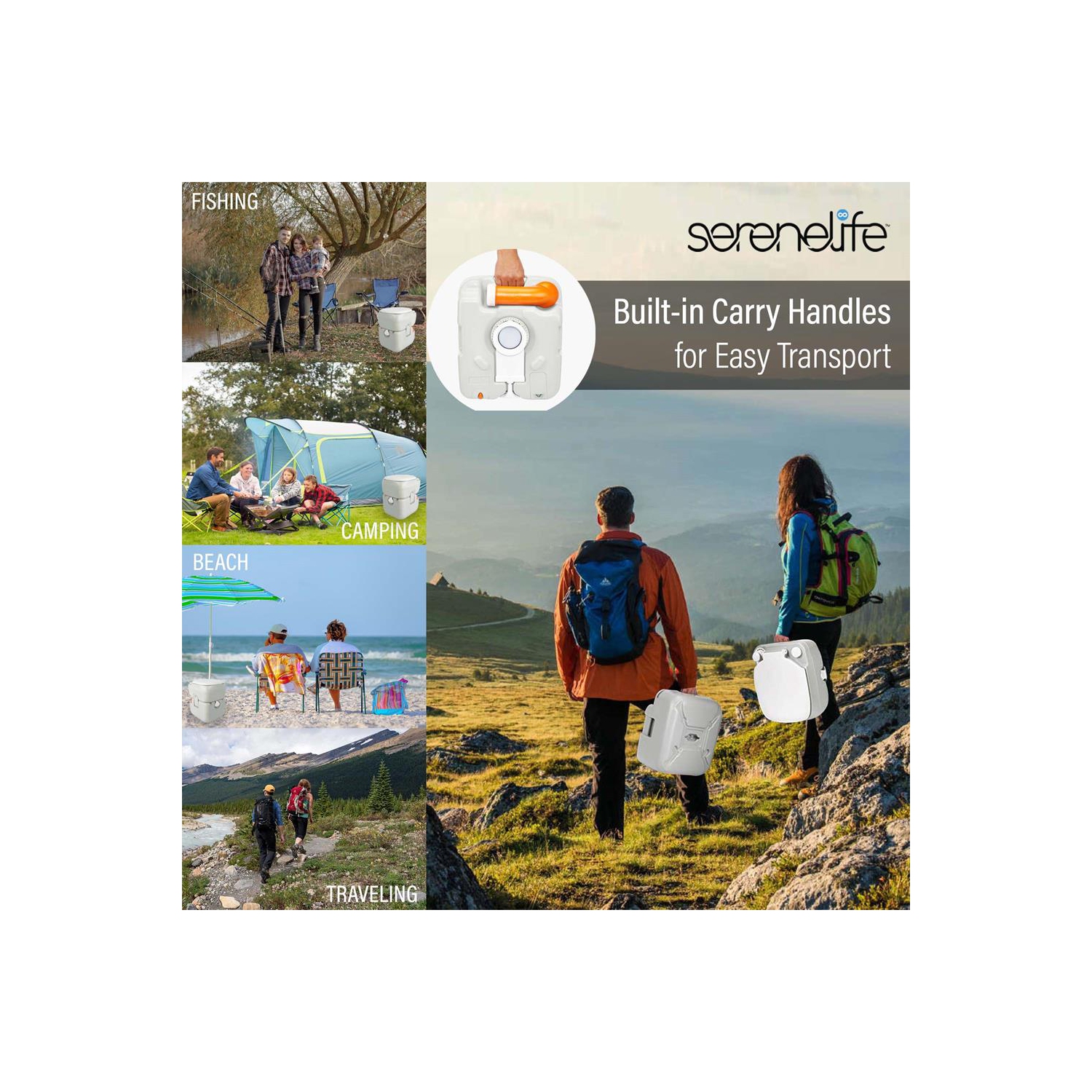 Outdoor Portable Toilet with Carrying Bag, Travel Toilet with Level indicator