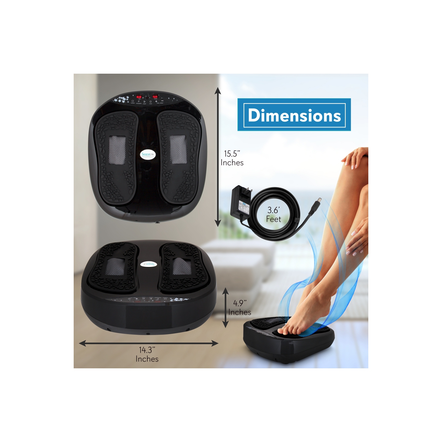 Home Foot Massager - Digital Feet Massaging Machine with Heel, Toe & Calf Massage Therapy