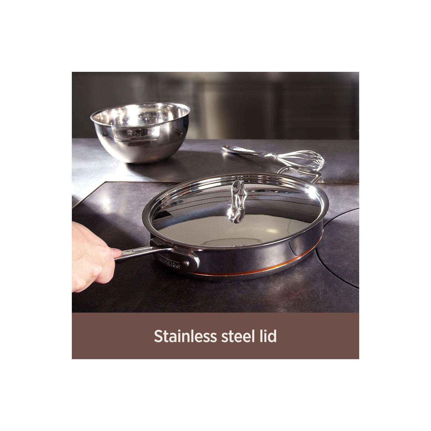 All-Clad 6203 SS Copper Core 5-Ply Bonded Dishwasher Safe Saucepan with Lid/Cookware, 3-Quart