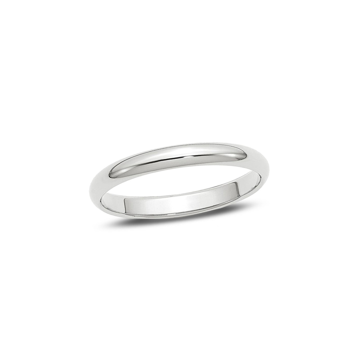 Ladies 14K White Gold 3mm Wedding Band Ring