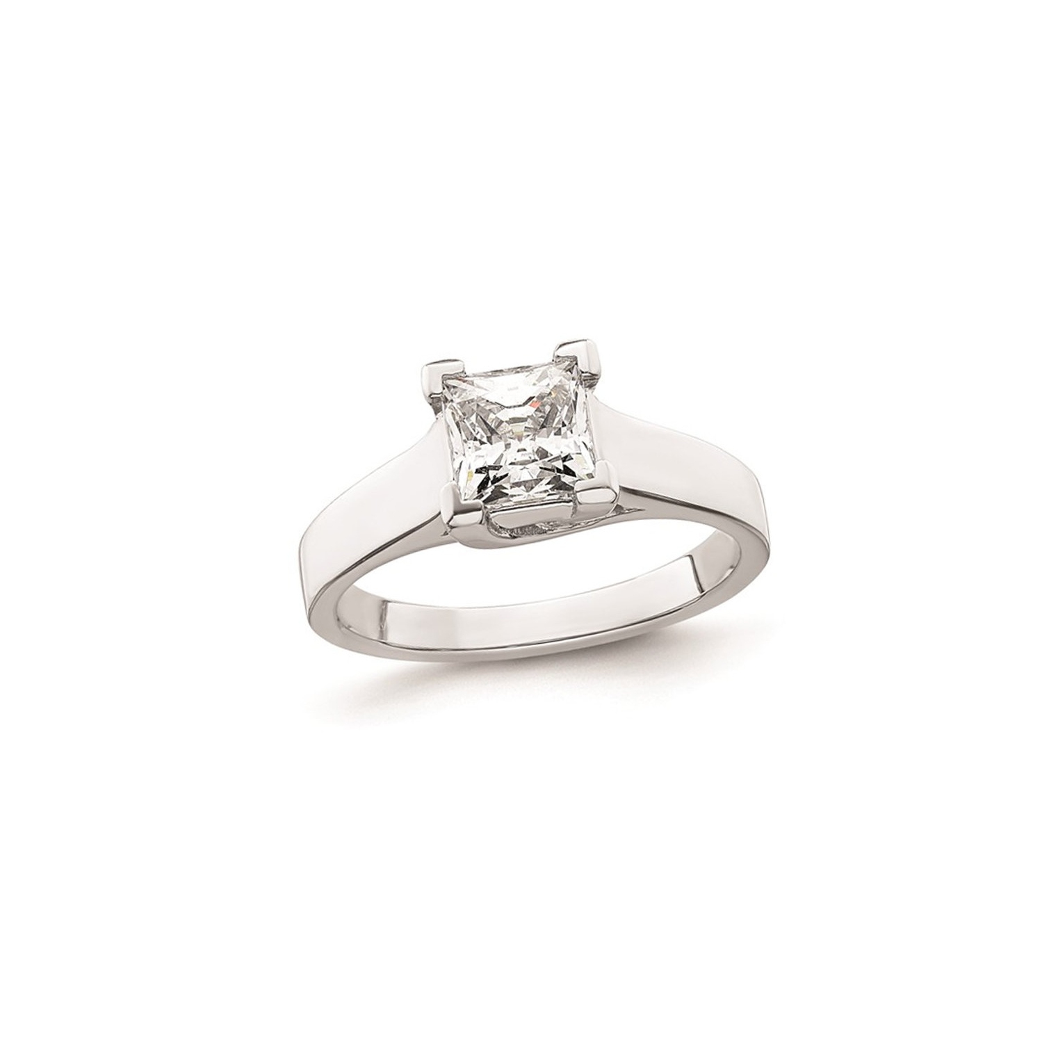 1.20 Carat Certified Princess Lab-Grown Diamond By-Pass Engagement Ring 14K White Gold