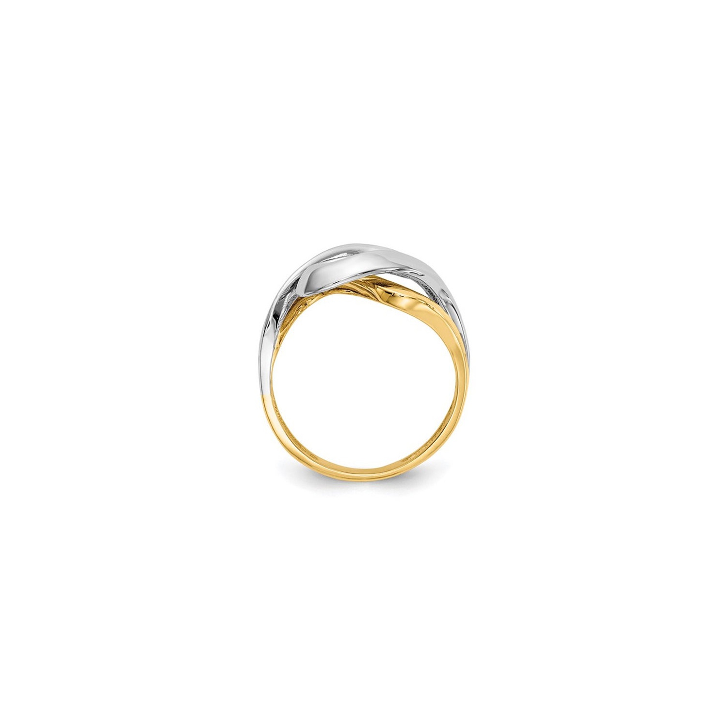 Anneau torsadé poli en or jaune et blanc 14K ct
