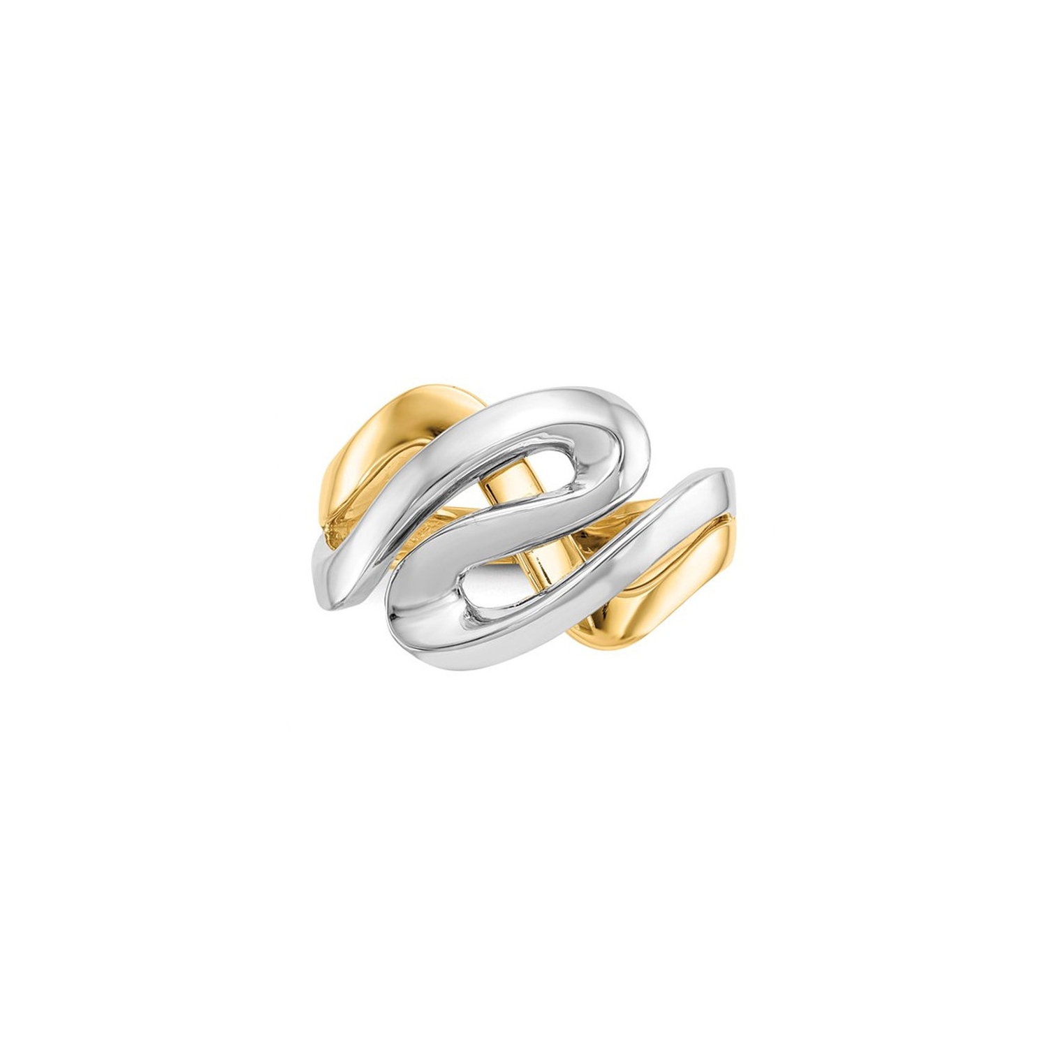 Anneau torsadé poli en or jaune et blanc 14K ct