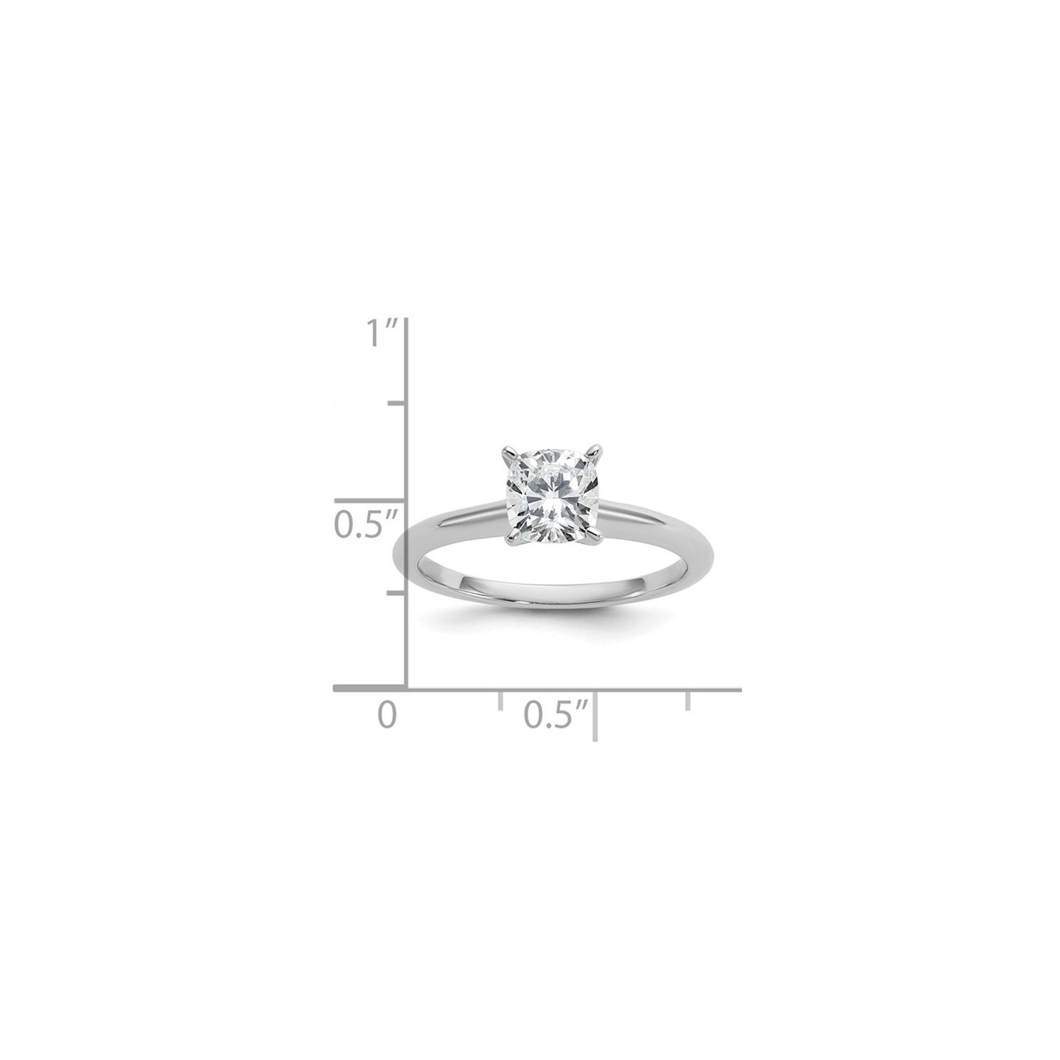 1.00 Carat IGI Certified Cushion-Cut Lab Grown Diamond Solitaire Engagement Ring in 14K White Gold