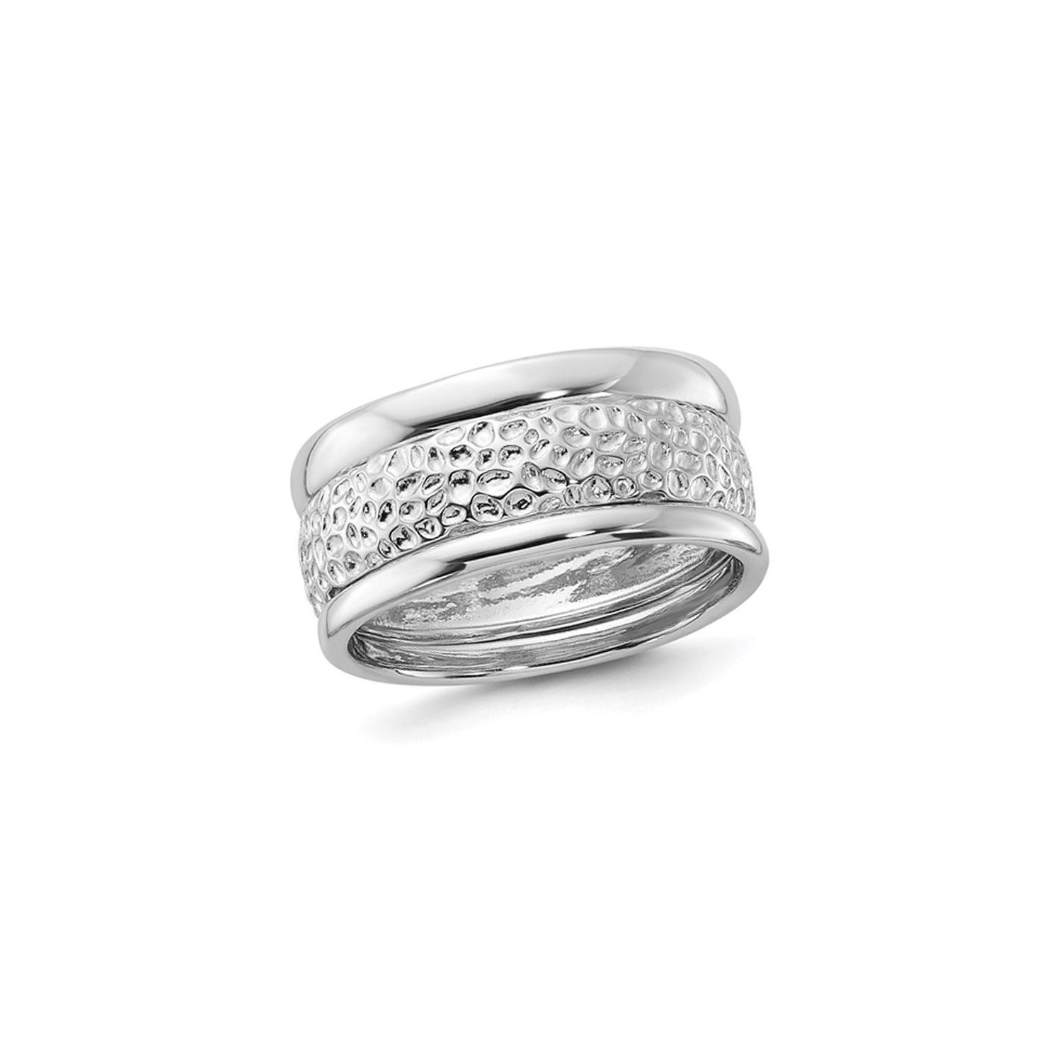 Textured and Polished Sterling Silver Ring
